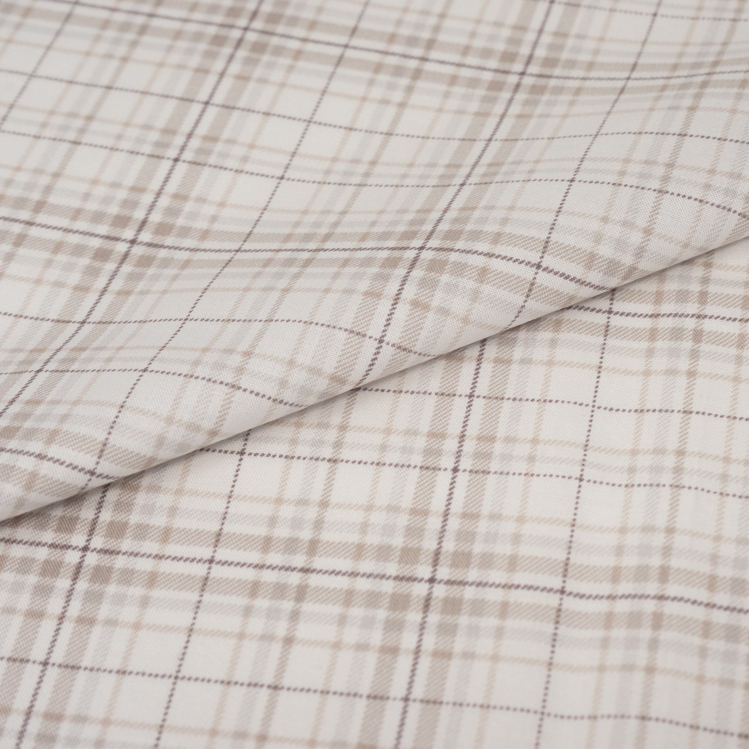 SINGER Christmas Grey Gingham Cotton Fabric