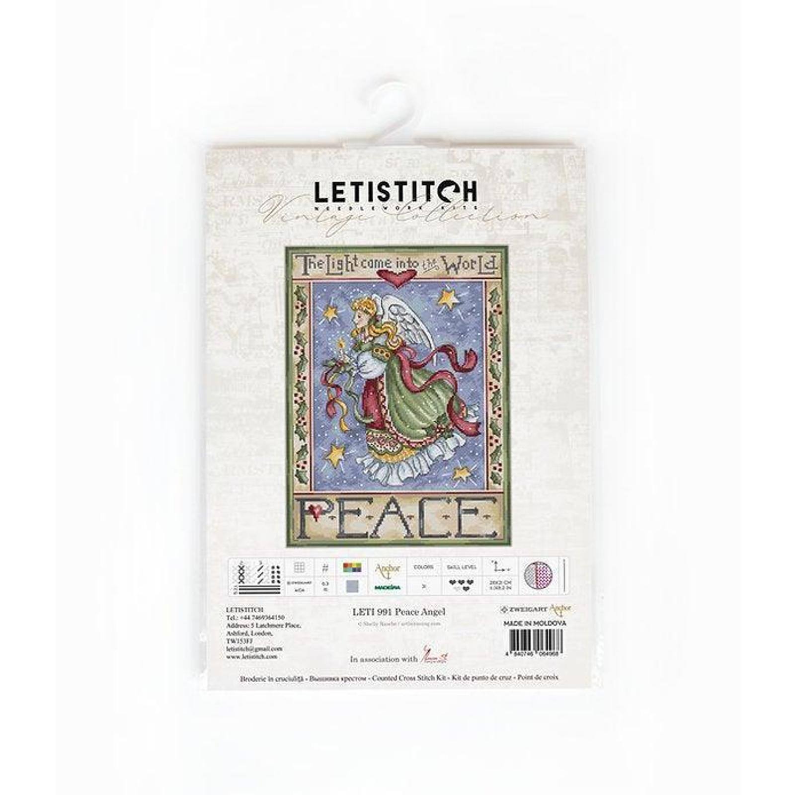 Letistitch Peace Angel Counted Cross Stitch Kit