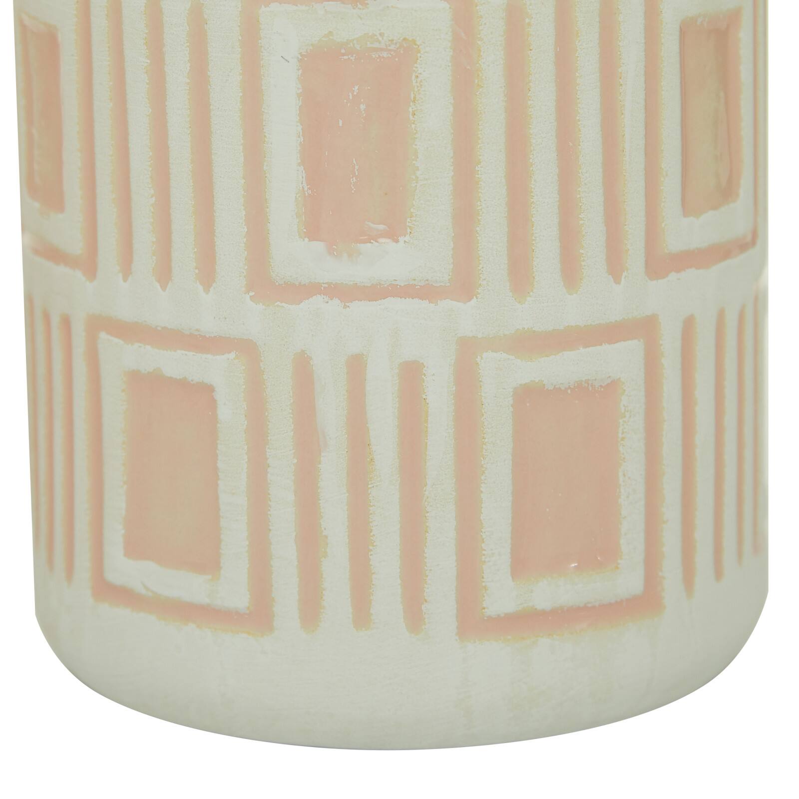 Set of 2 White Stoneware Farmhouse Vase, 7.5", 9.75"