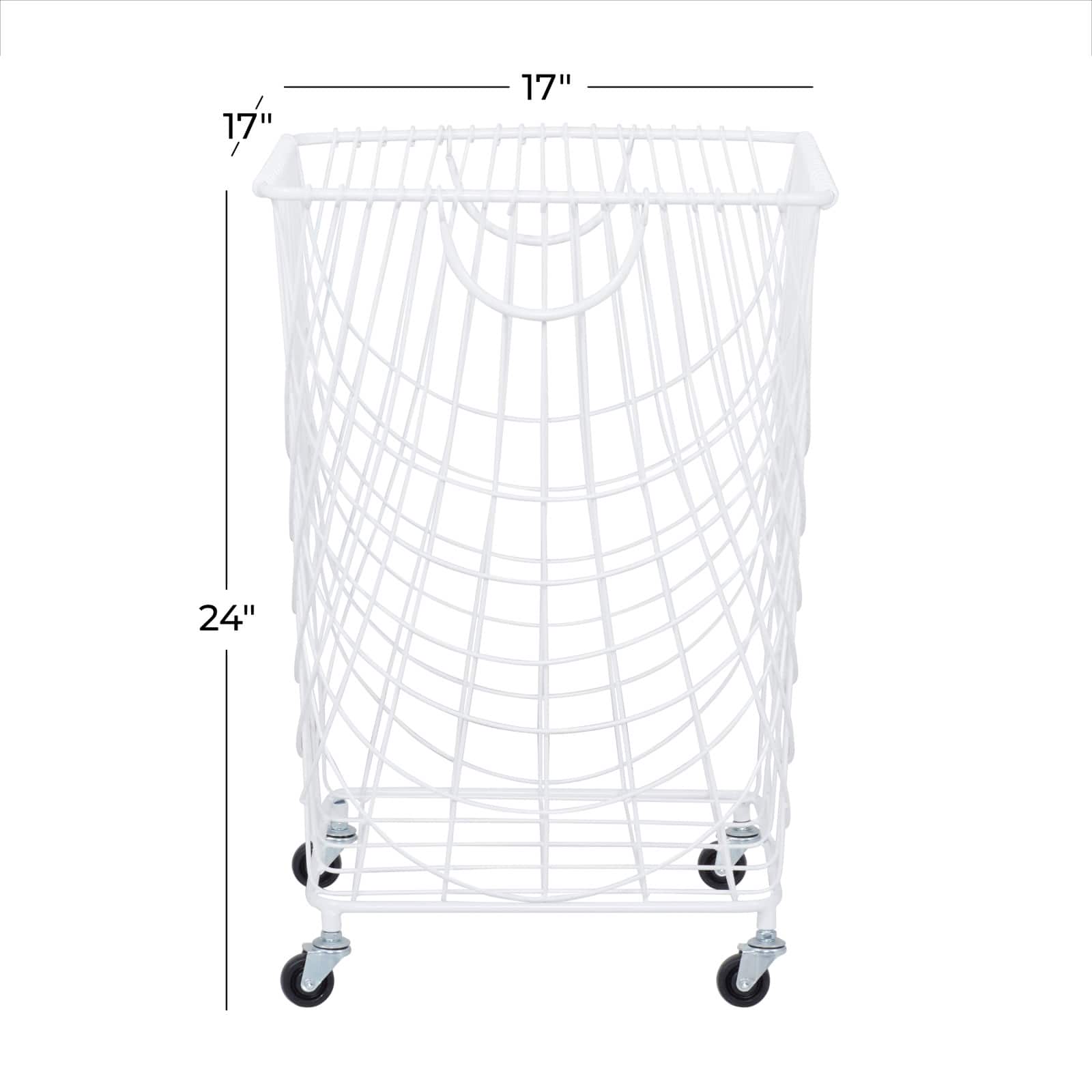 White Iron French Country Storage Cart, 17" x 17" x 17"