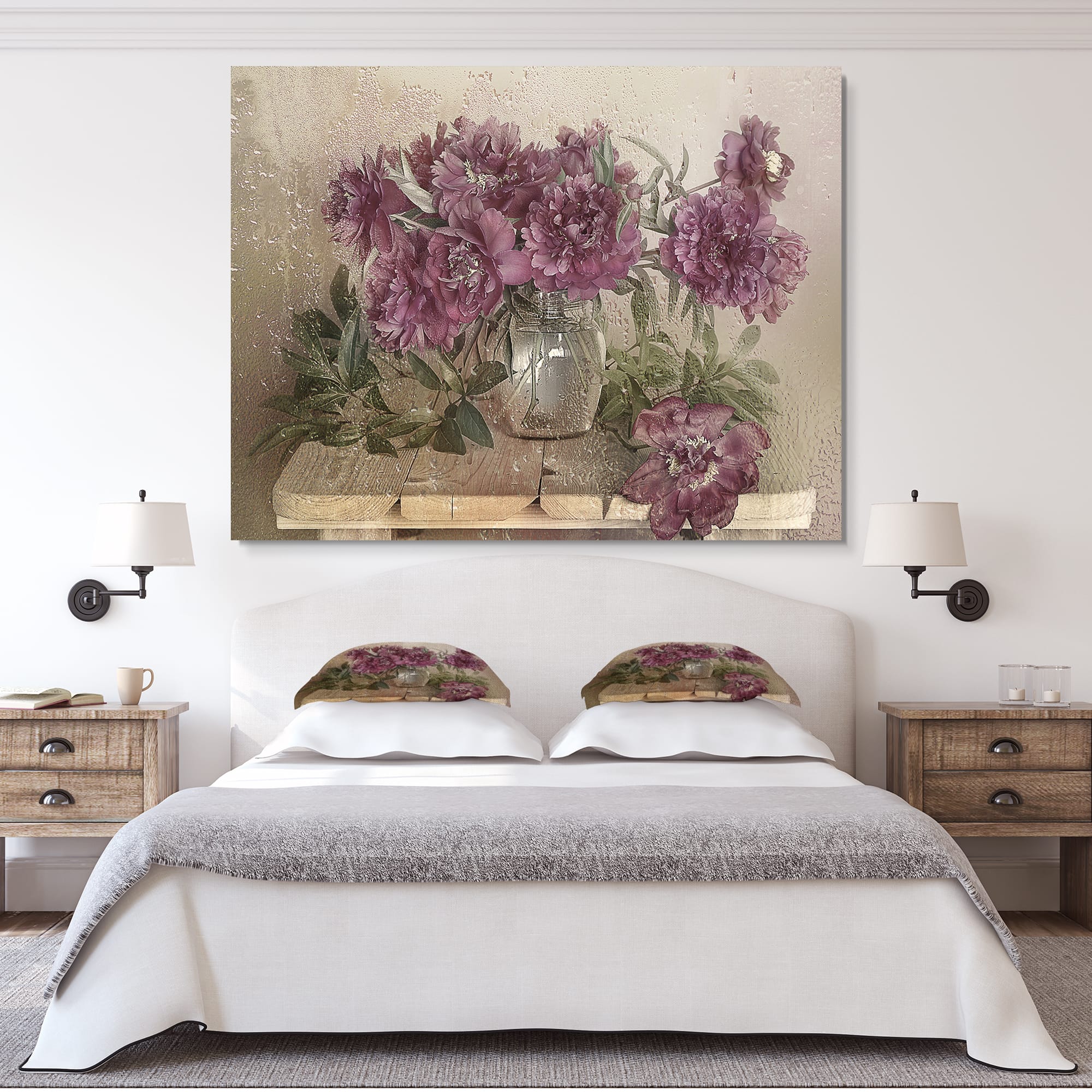 Designart - Bouquet of Pink Peonies - Floral Art Canvas Print