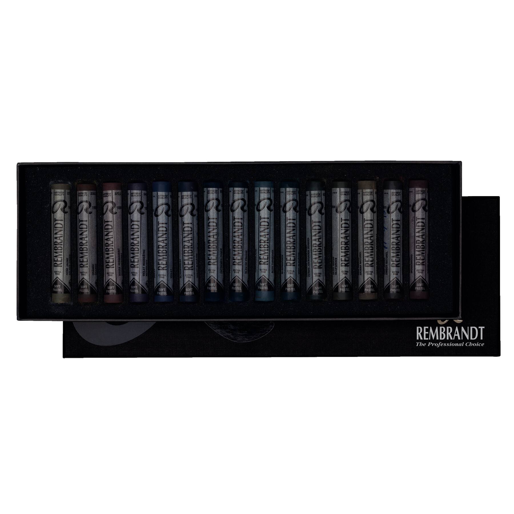 Rembrandt 15 Color Dark Shade Selection Soft Pastel Set