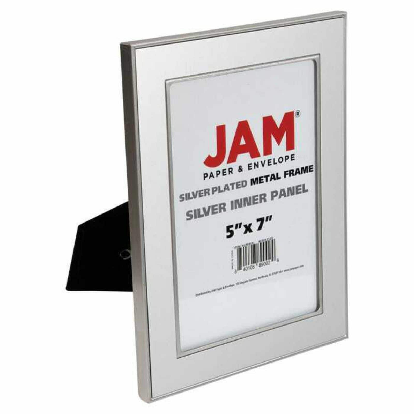 JAM Paper 2 Pack Silver Plated 5" x 7" Metal Picture Frames