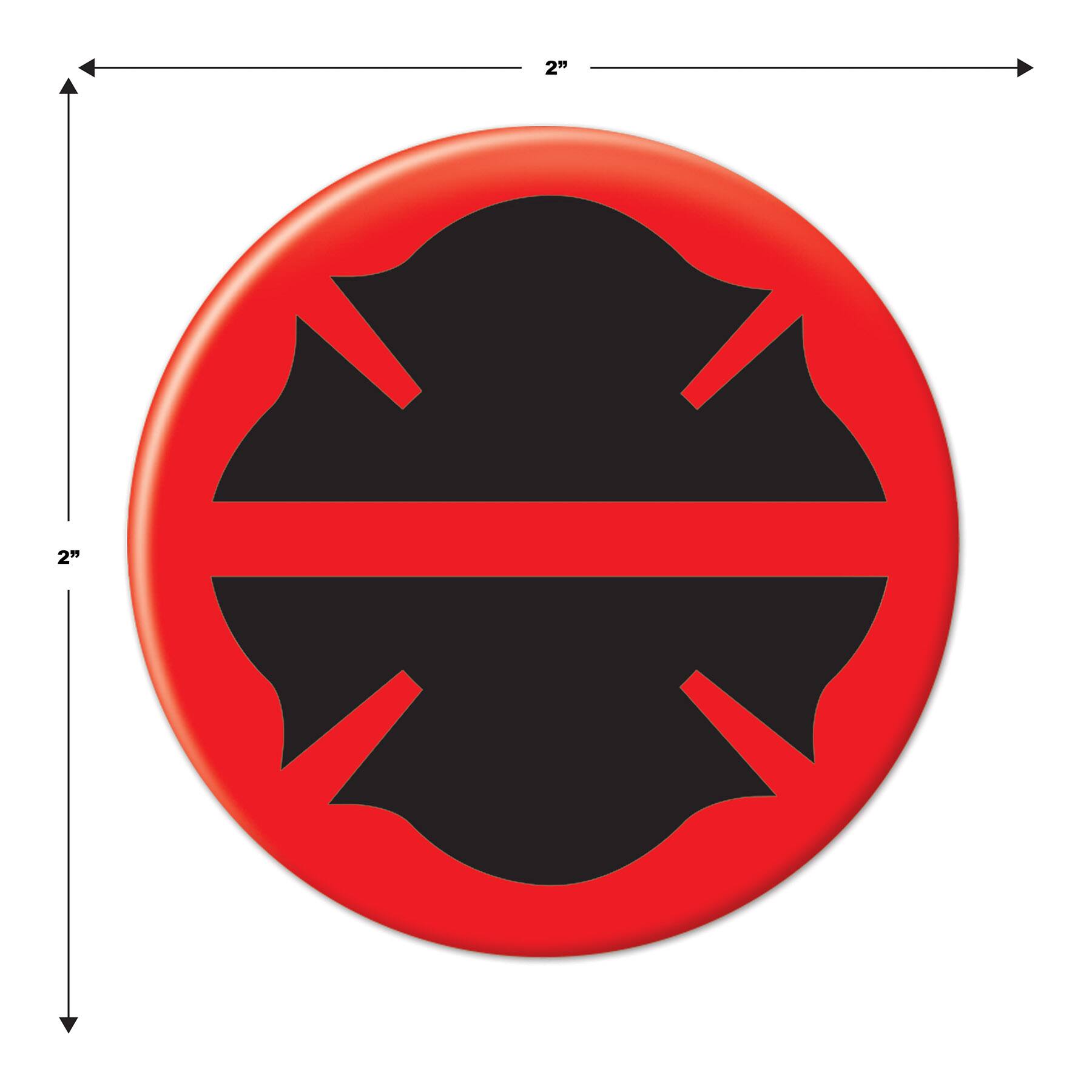 Beistle 2" Red Firefighter Maltese Silhouette Buttons, 6ct.