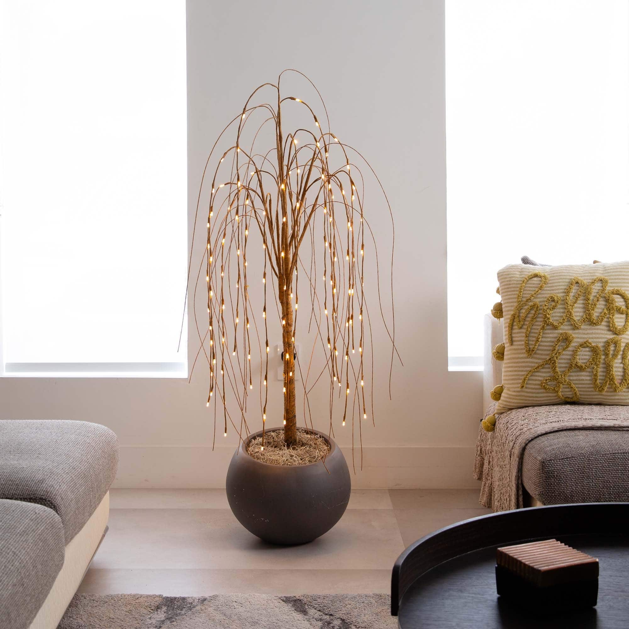 4ft. Pre-Lit Willow Artificial Christmas Tree, Warm White LED Lights