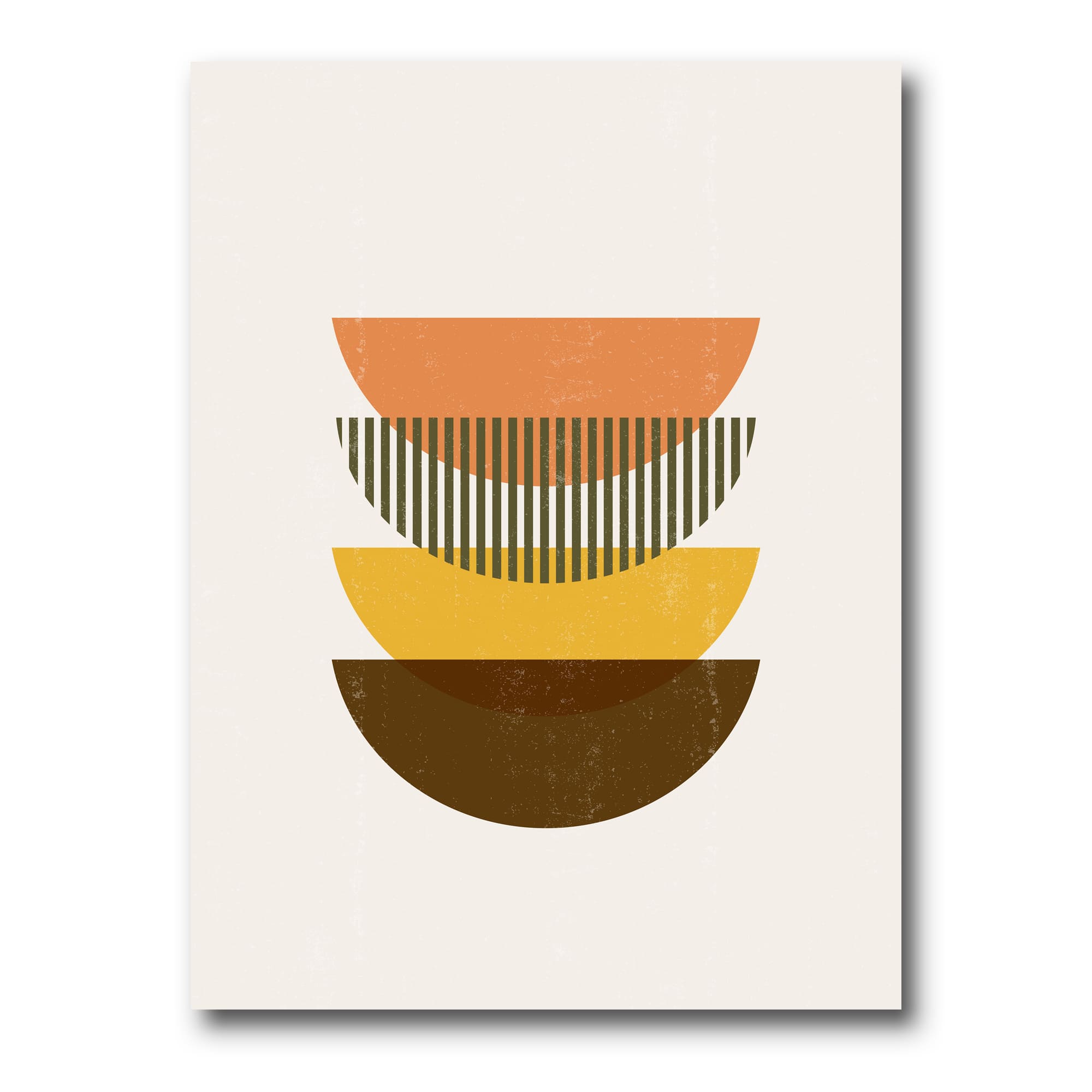 Designart - Abstract Geometric Half Moons In Earth Tones