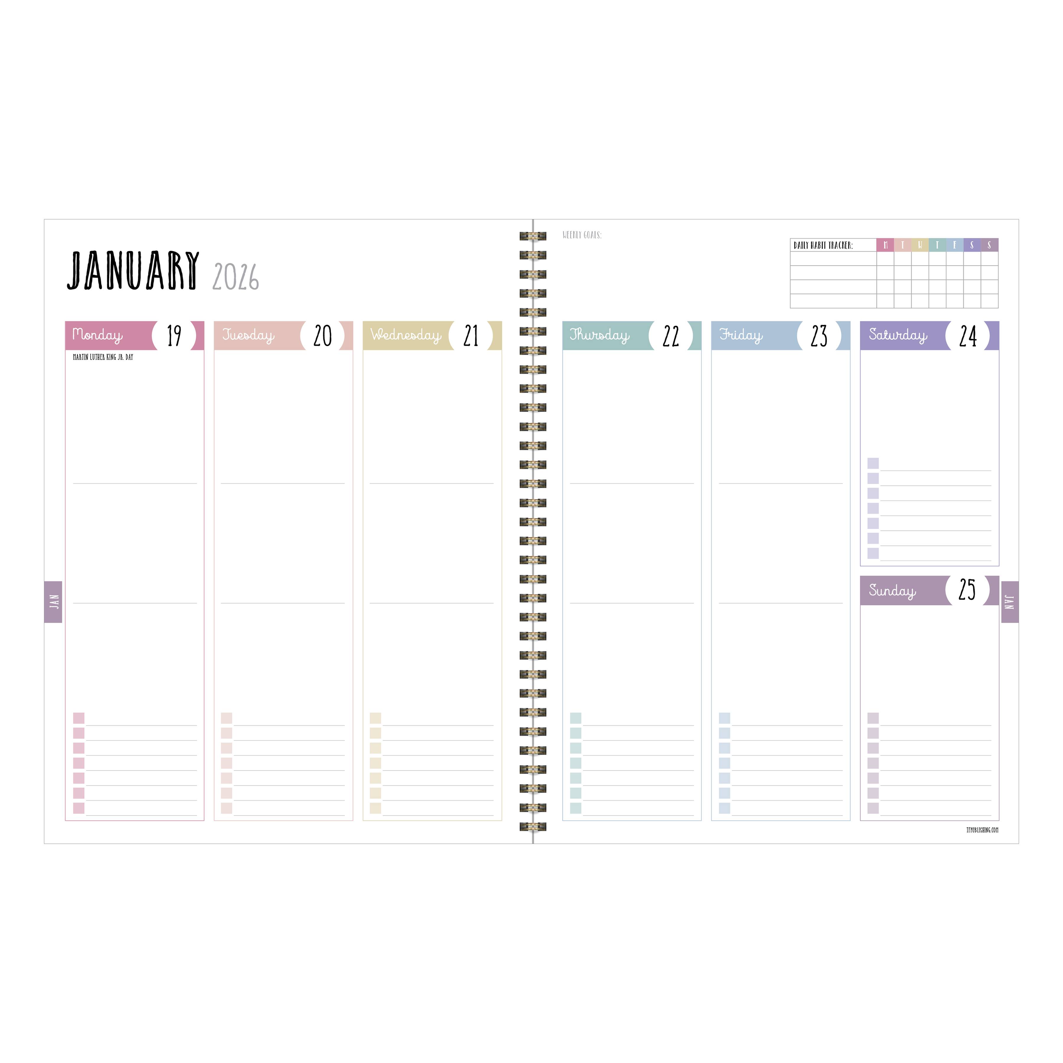 TF Publishing 2025-2026 Striped Down Large Weekly/Monthly Planner