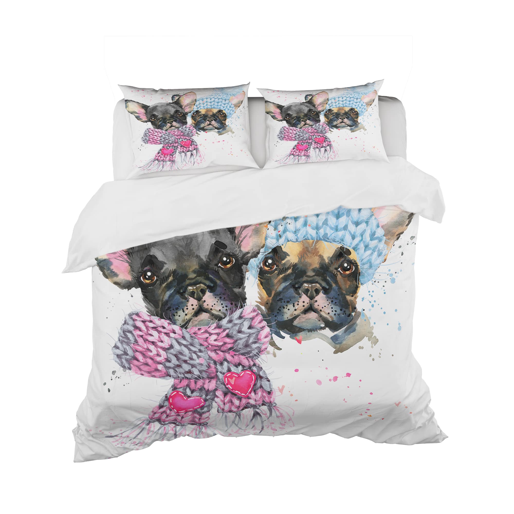Designart 'Lovely Puppies with Neck Shawls - Modern Duvet Cover Set