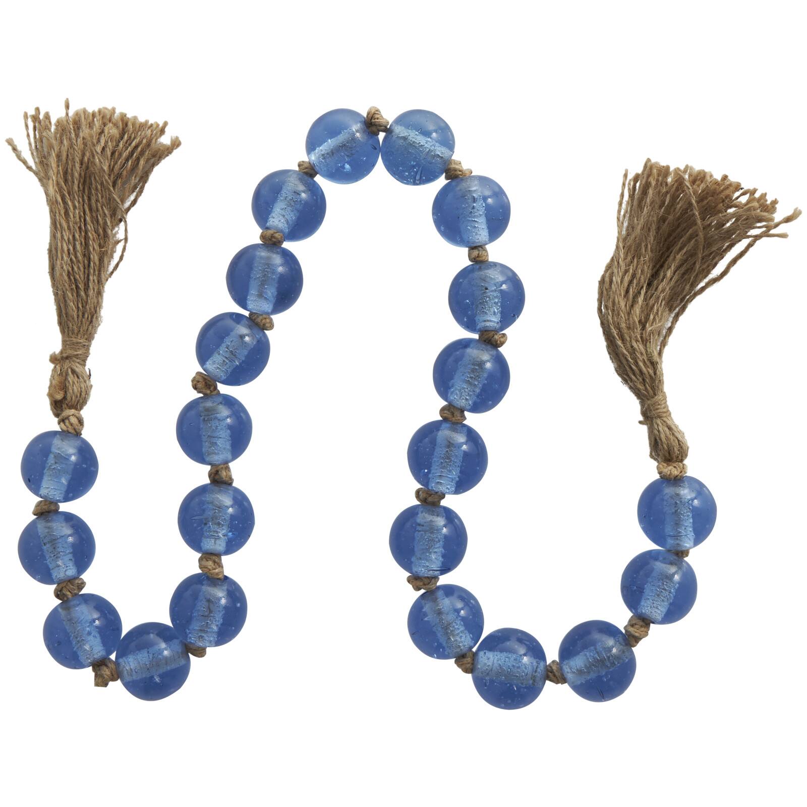 4ft. Glass Handmade Round Beaded Garland with Tassel