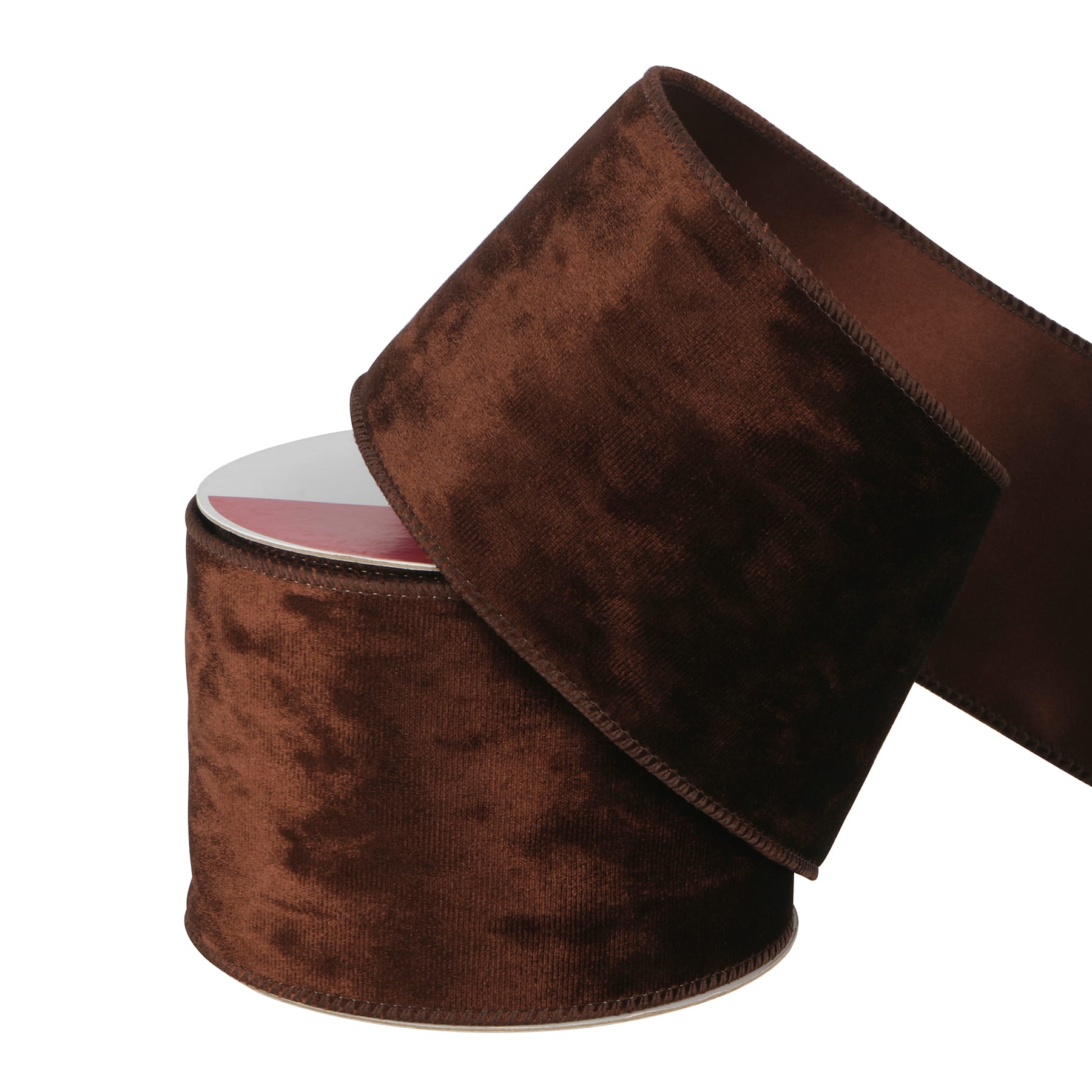 3.5" x 7yd. Brown Wired Velvet Ribbon by Celebrate It®