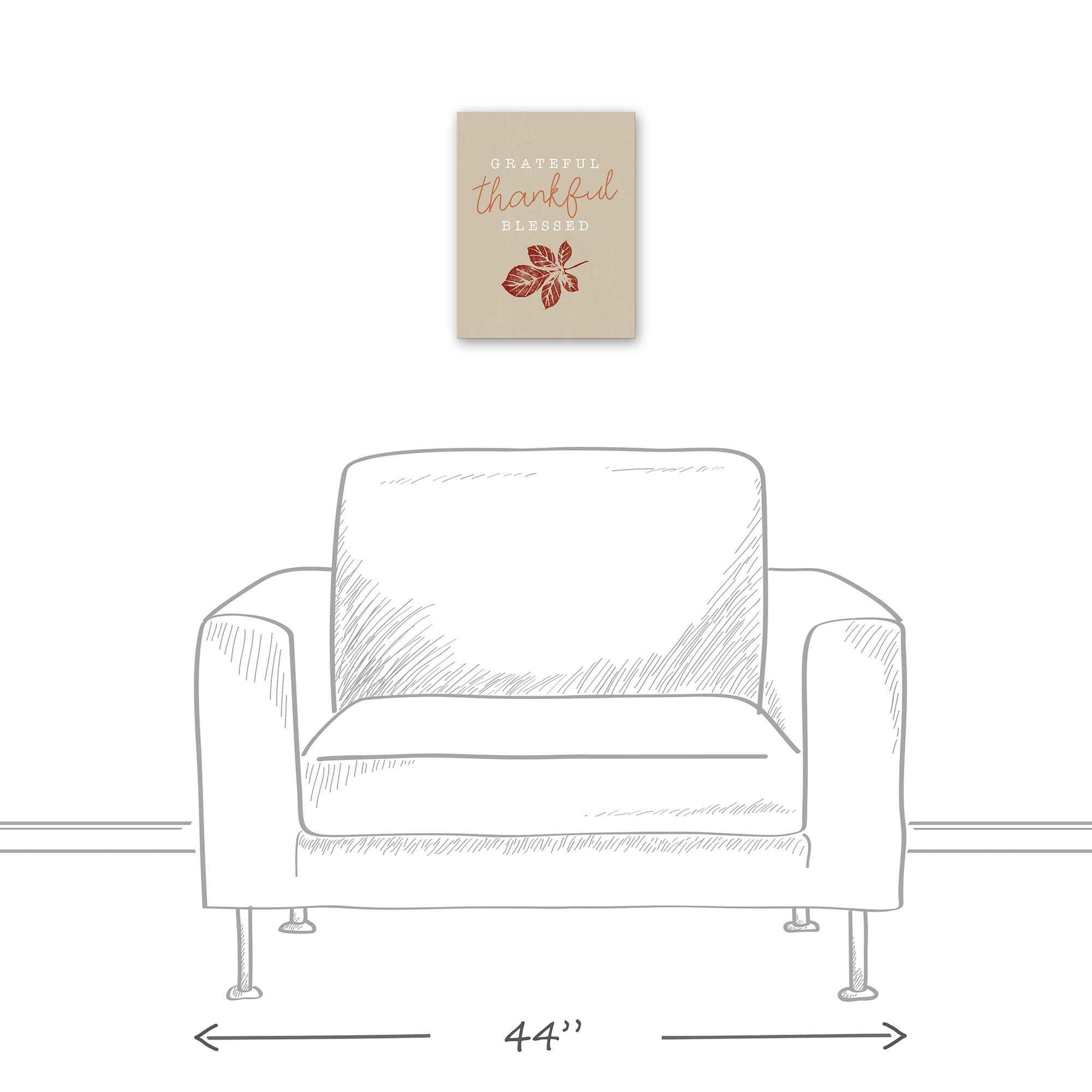 Grateful Thankful Blessed Canvas Wall Art