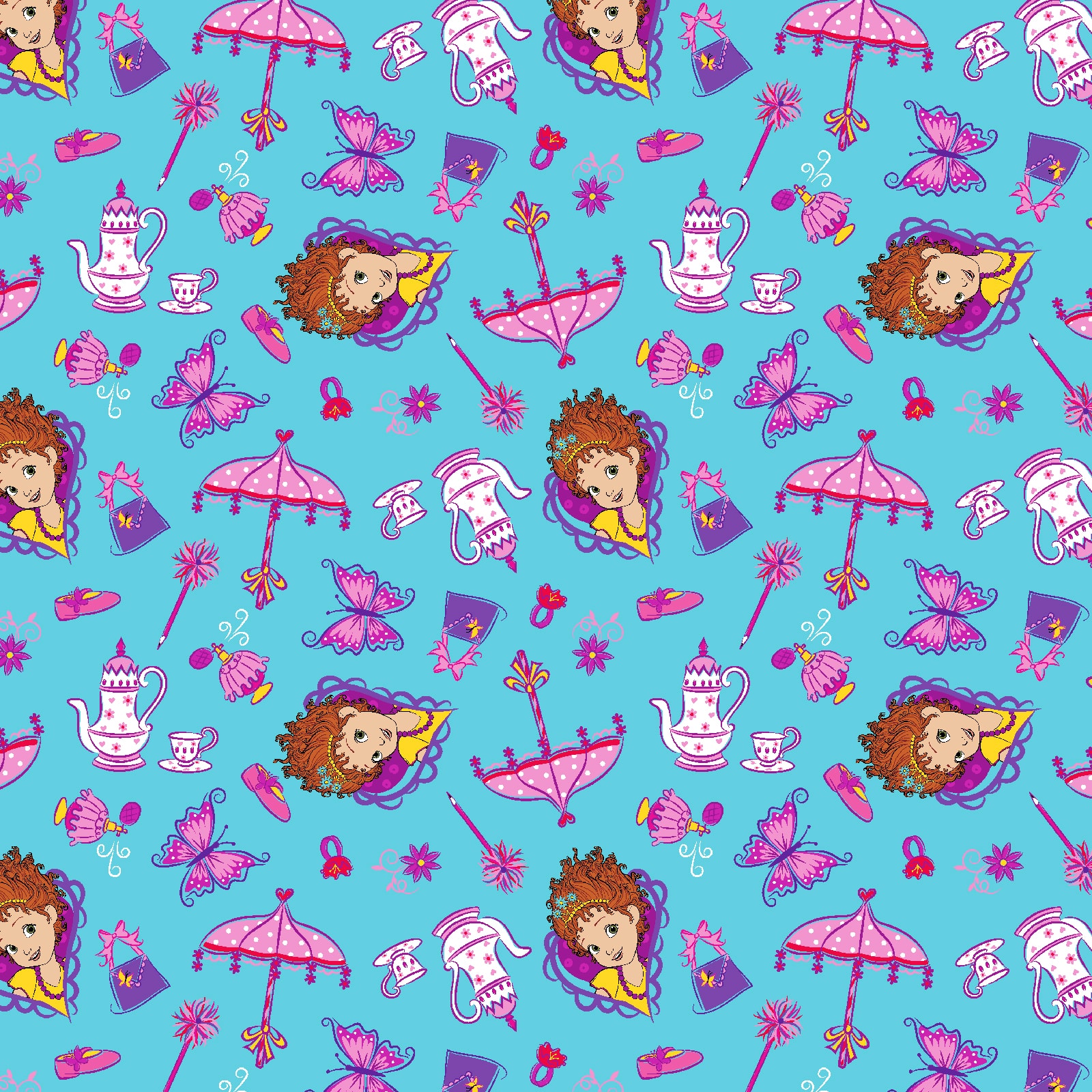 Disney® Fancy Nancy Blue Fancy Things Cotton Fabric