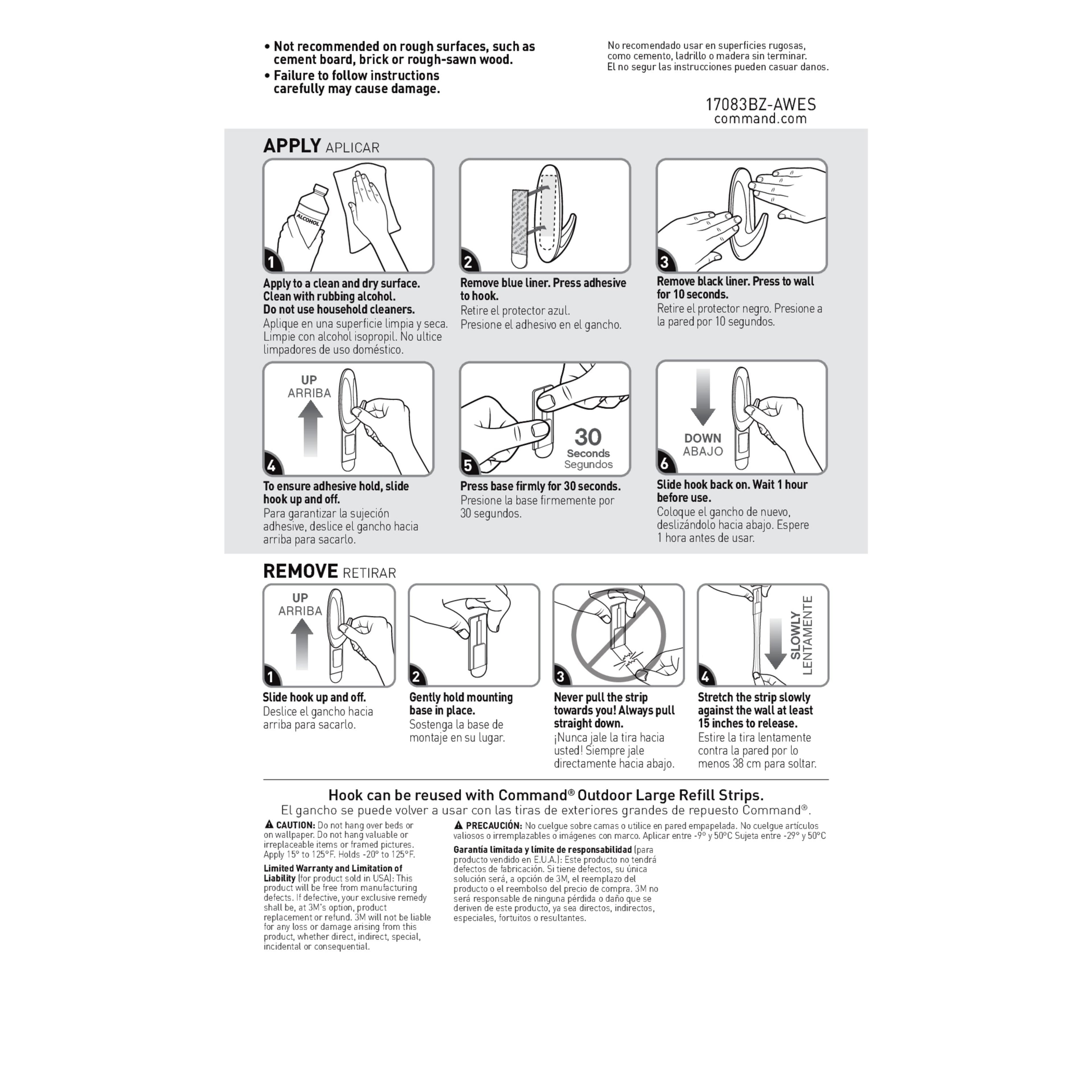 3M Command™ Outdoor Designer Hook with Foam Strips