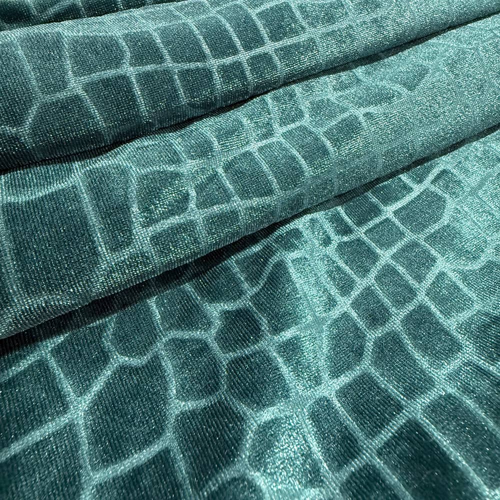 Feldman Green Reptile Velvet Fabric