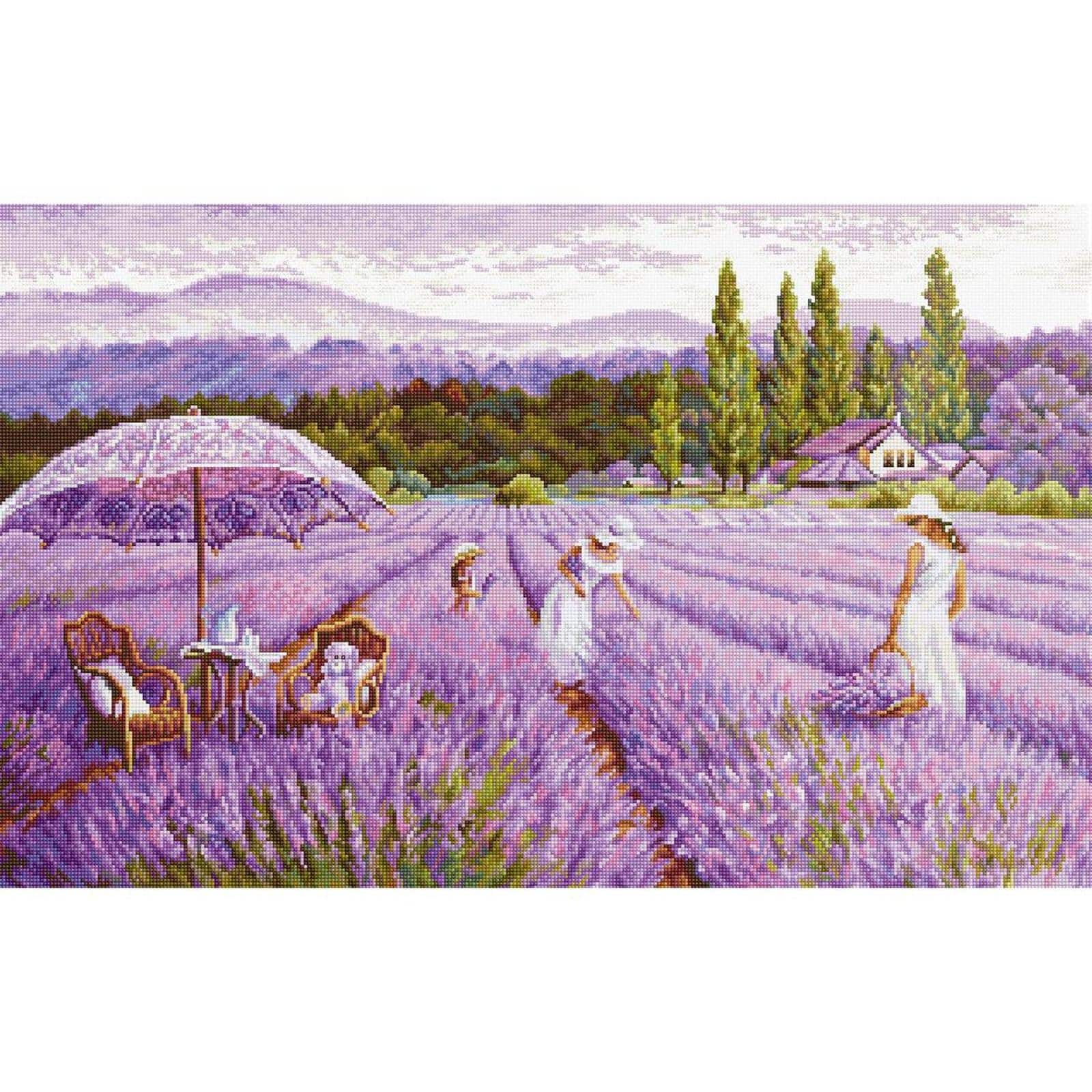 Luca-s Lavender Field Counted Cross Stitch Kit