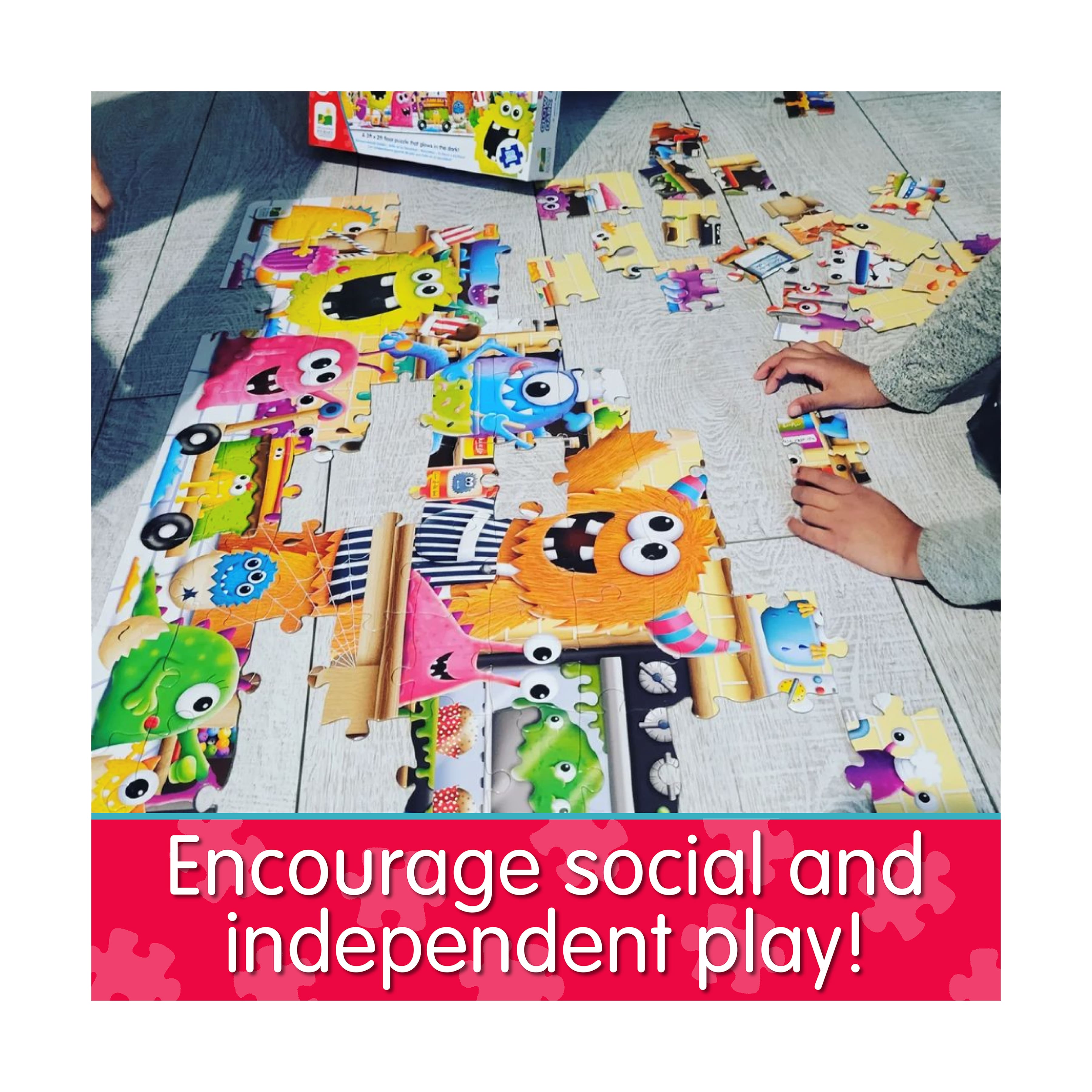 Puzzle Doubles! - Glow in the Dark Monsters: 100 Pcs