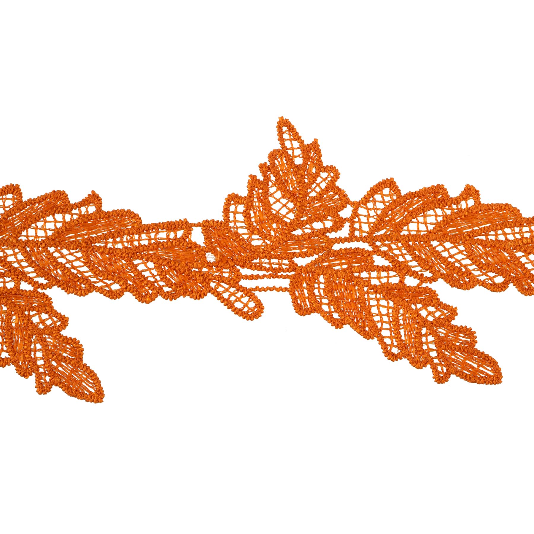 2.67" x 3yd. Orange Leaf Lace Ribbon by Celebrate It®