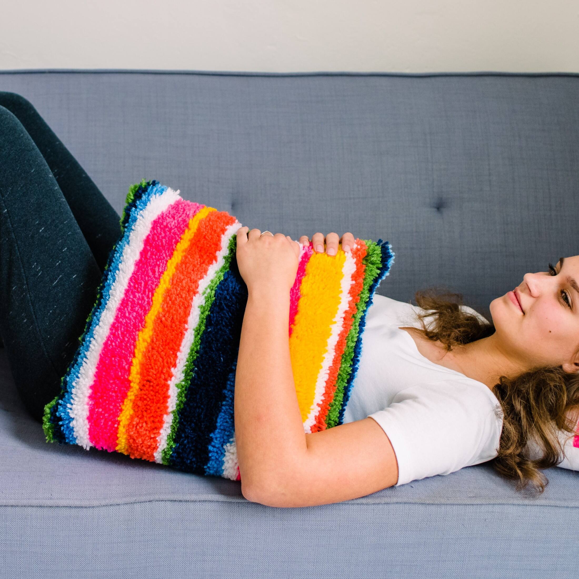LoRan® Latch-Stitch™ Pillow Kit, Bright Stripe Design