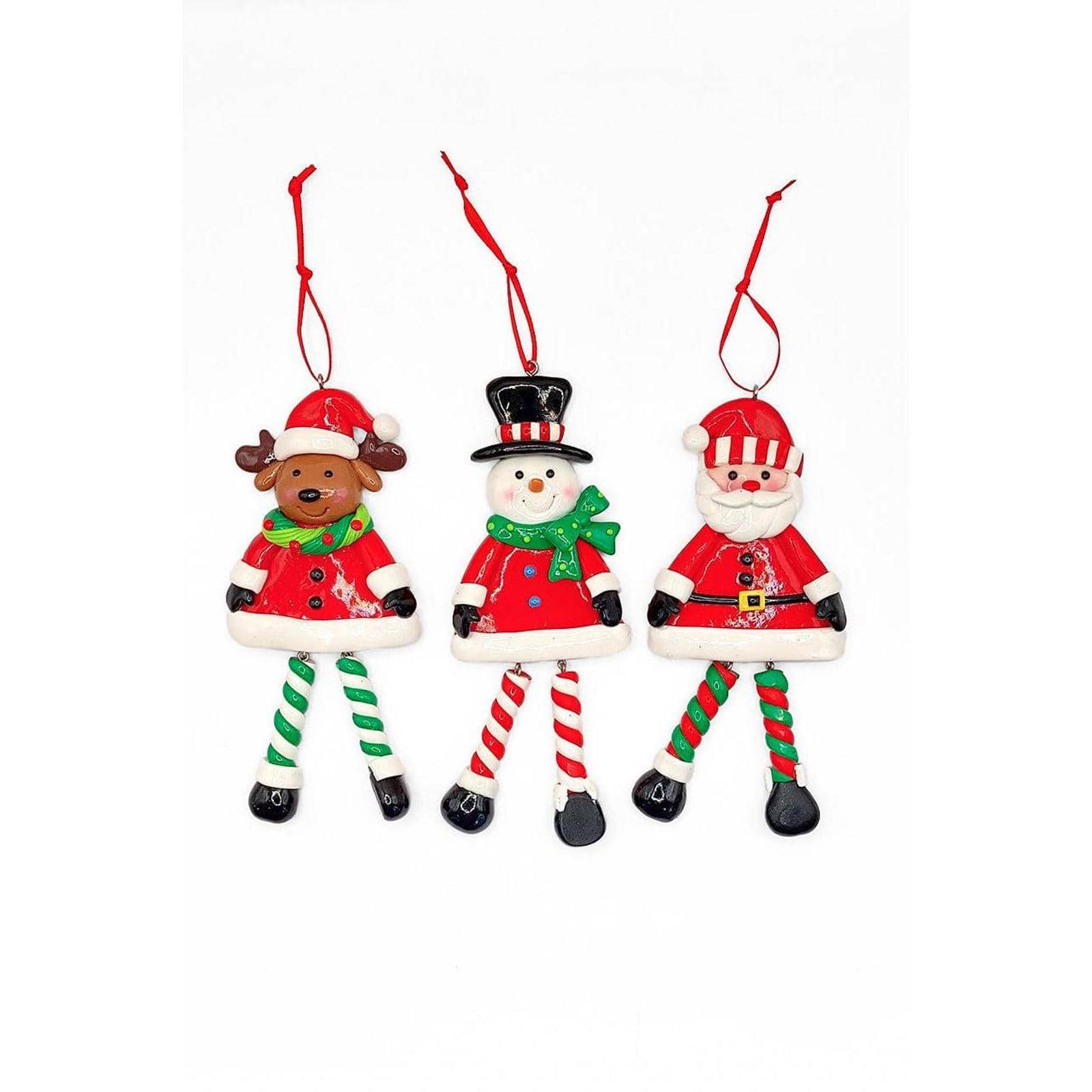 Wizardi 6.5" Glossy Gingerbread Snowman with Dangling Legs Christmas Ornament