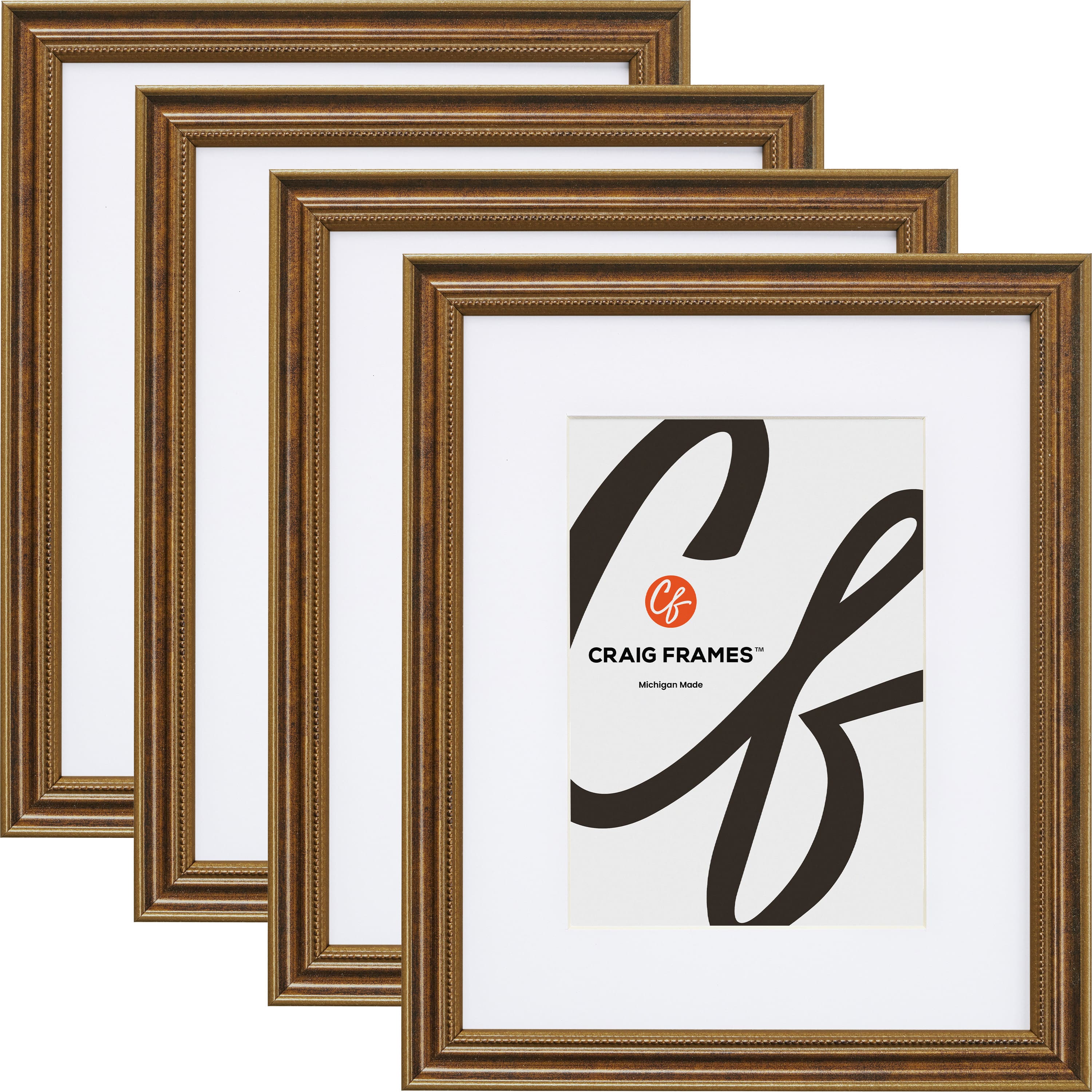 Craig Frames 4 Pack Stratton Bronze Picture Frame with Mat