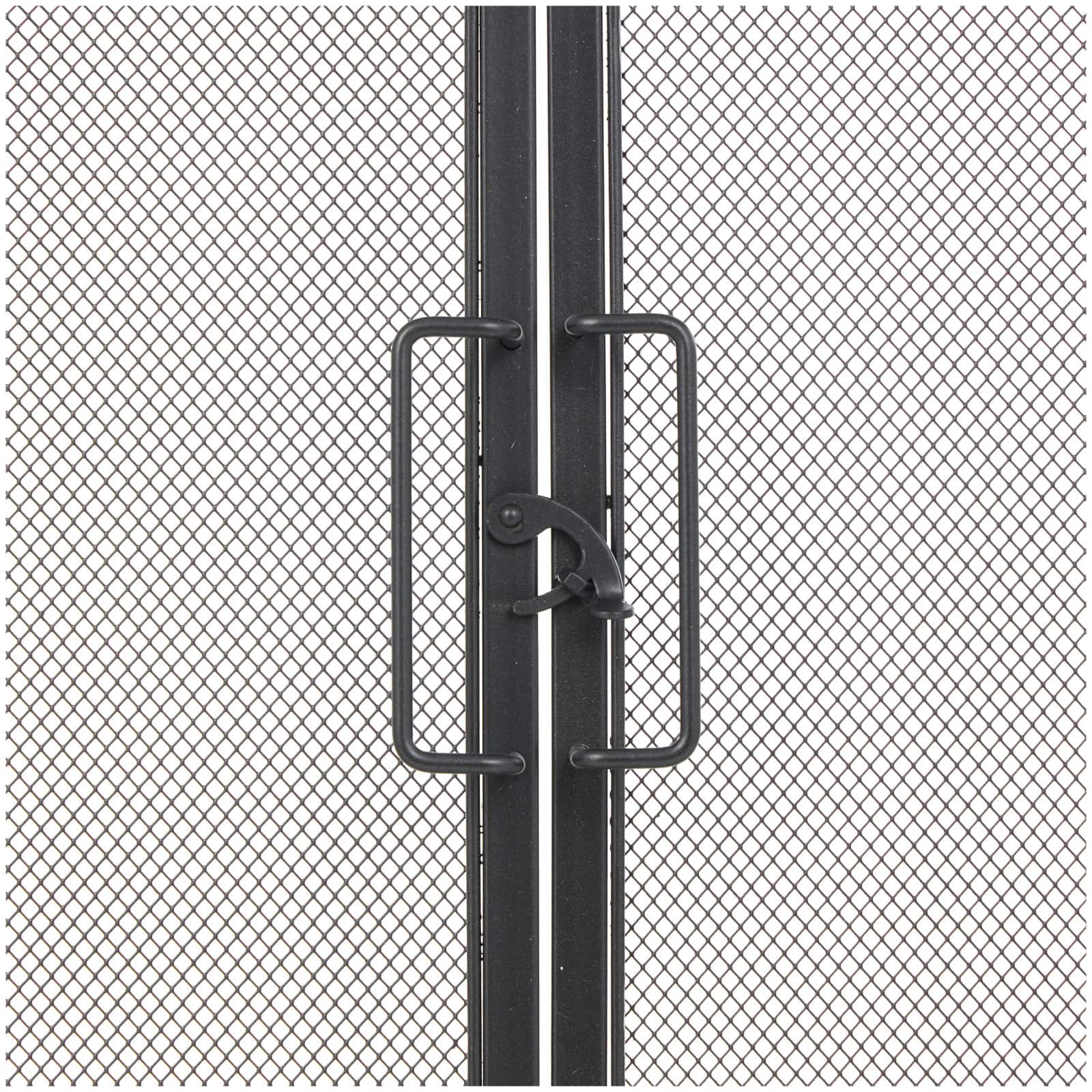 39" Black Metal Minimalistic Single Panel Fireplace Screen