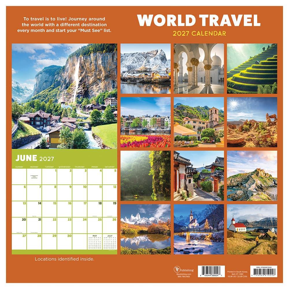2027 World Travel Wall Calendar