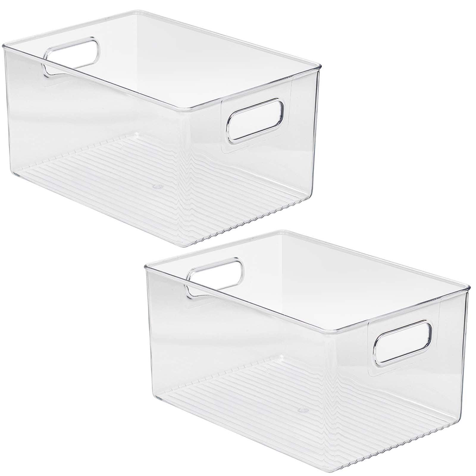 Sorbus 11.25" Clear Plastic Handled Bin Set