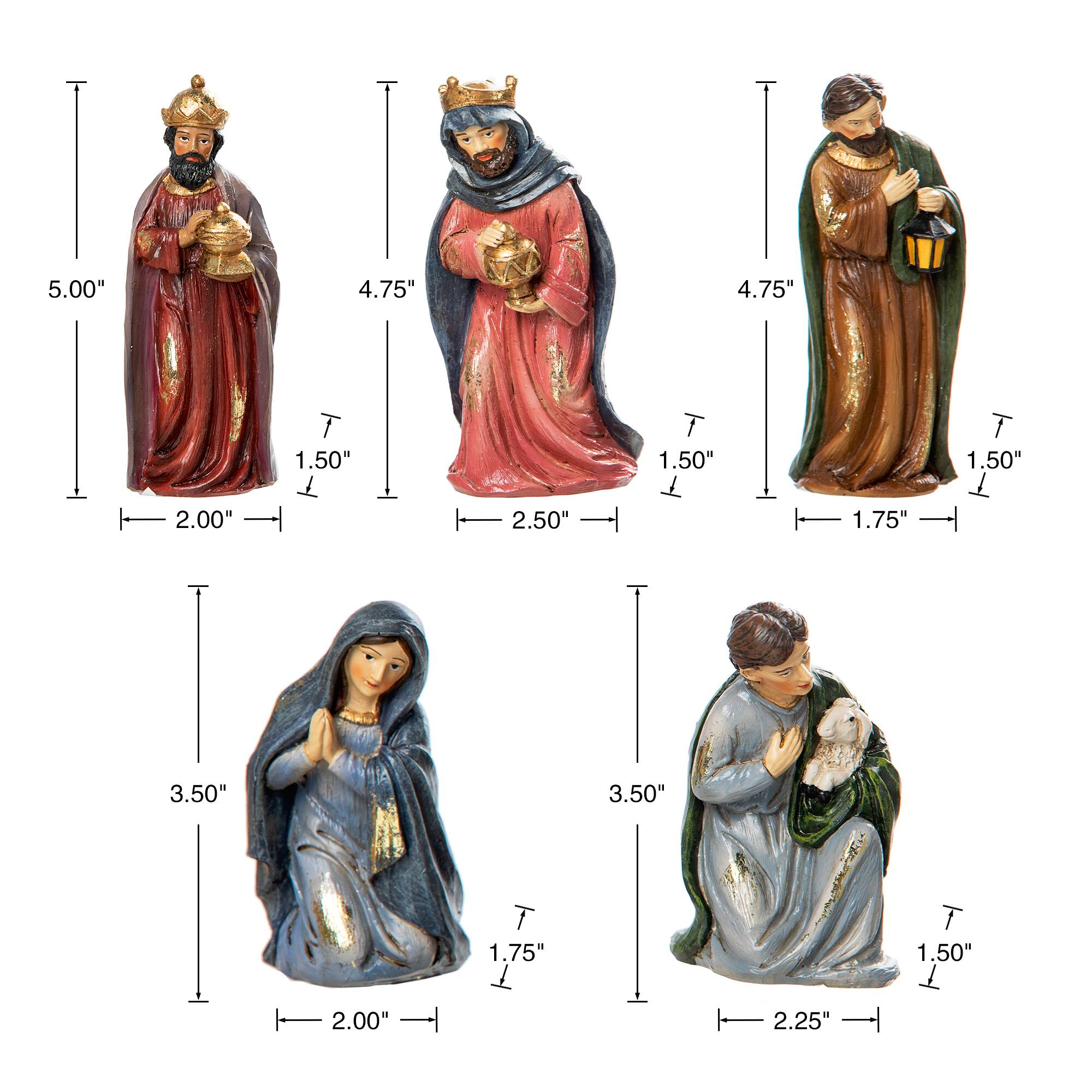 Glitzhome® Multicolor Resin Nativity Figurine Set