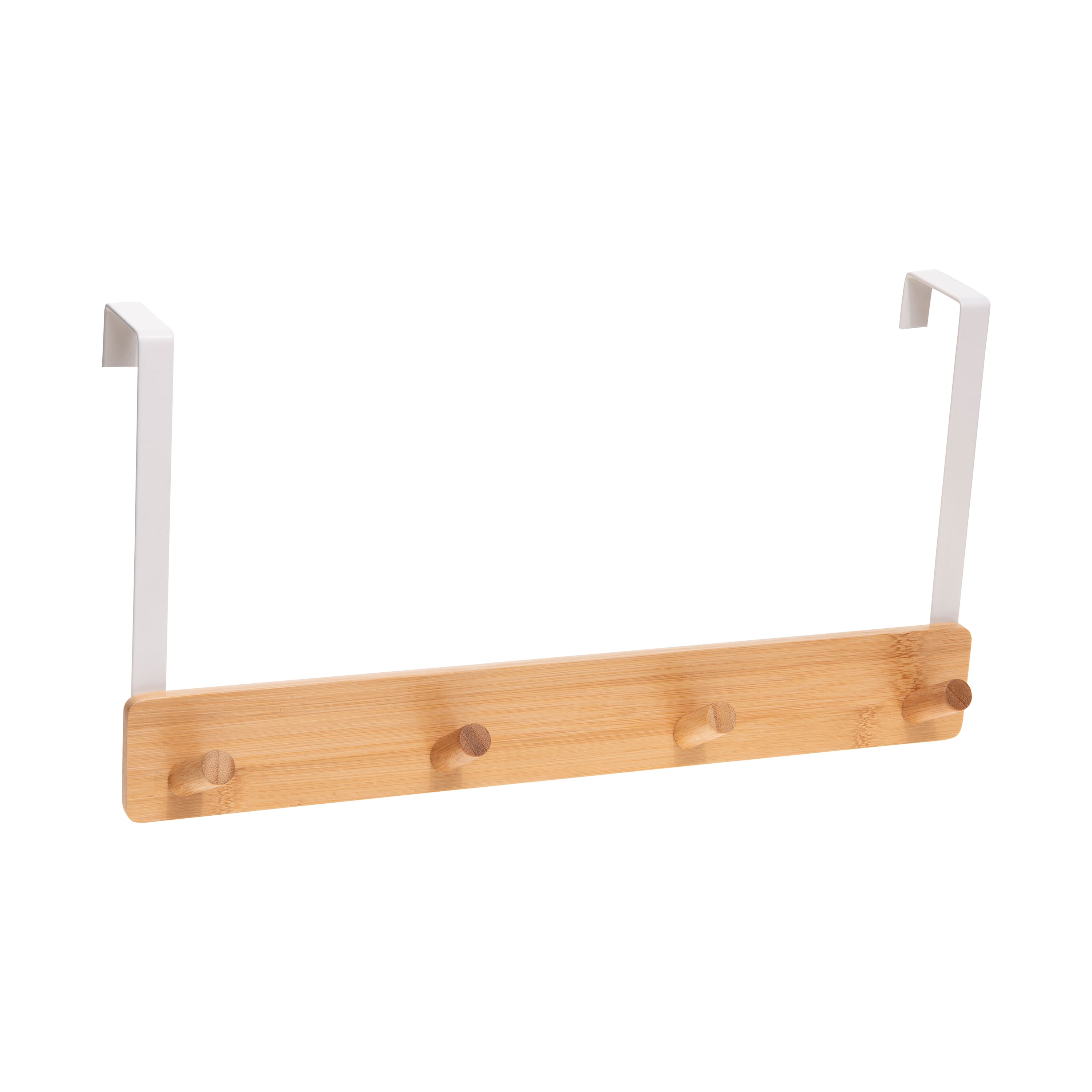 Simplify White Over the Door Bamboo 4 Hook