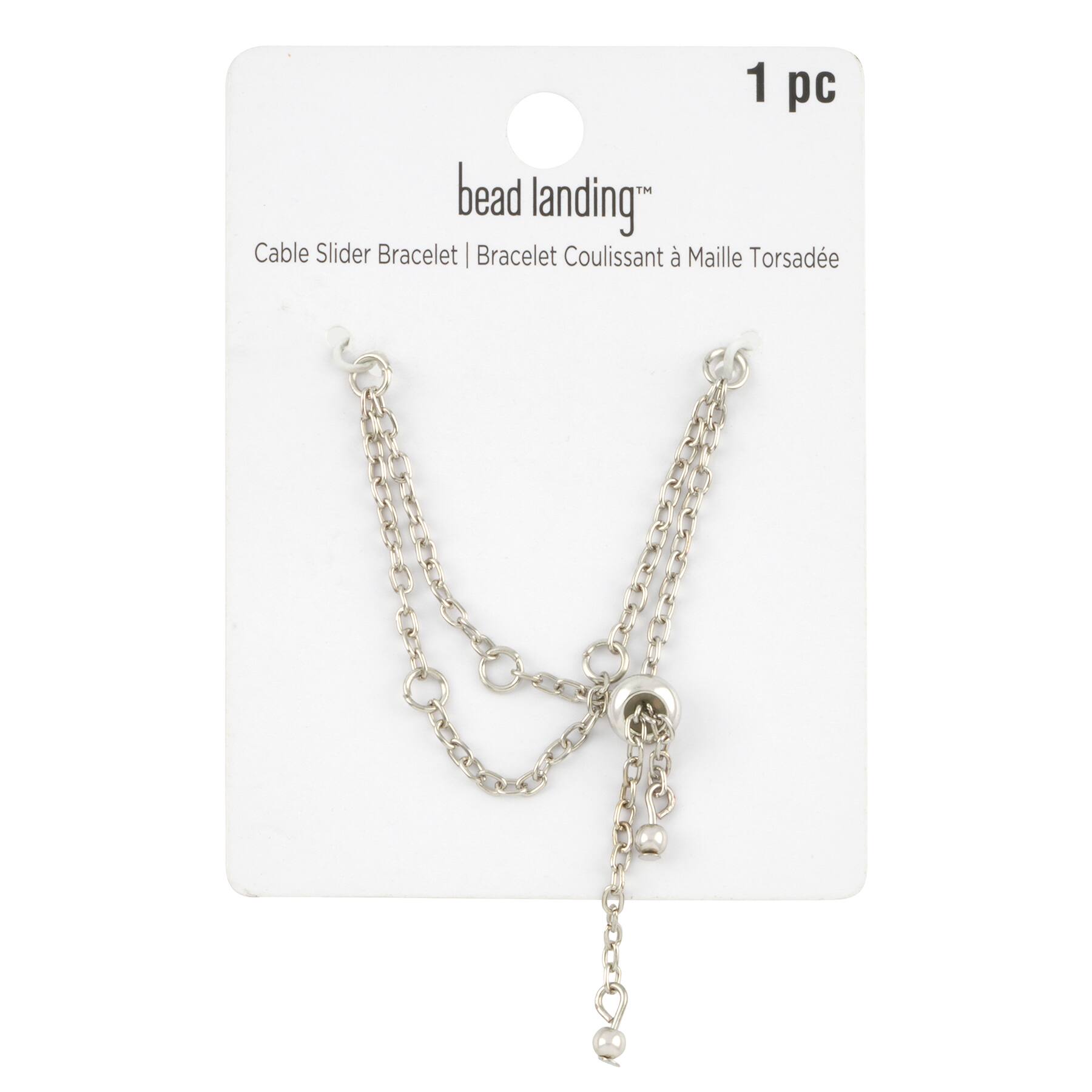 24 Pack: 9" Rhodium Slider Charm Bracelet by Bead Landing™