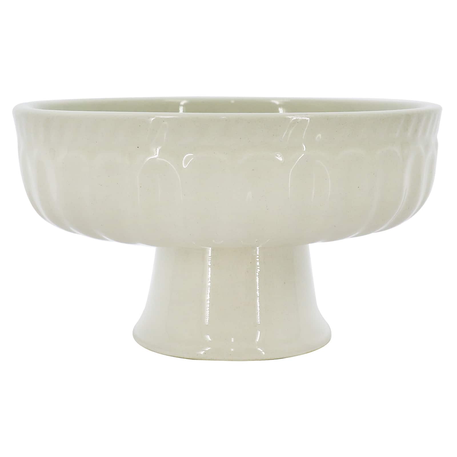 4.8" White & Blue Painted Ceramic Container Stand by Ashland®