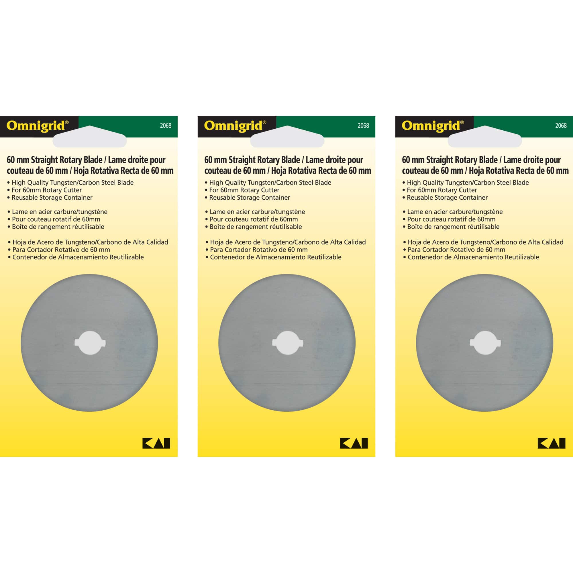 Omnigrid® 60mm Rotary Replacement Blades, Pack Of 3