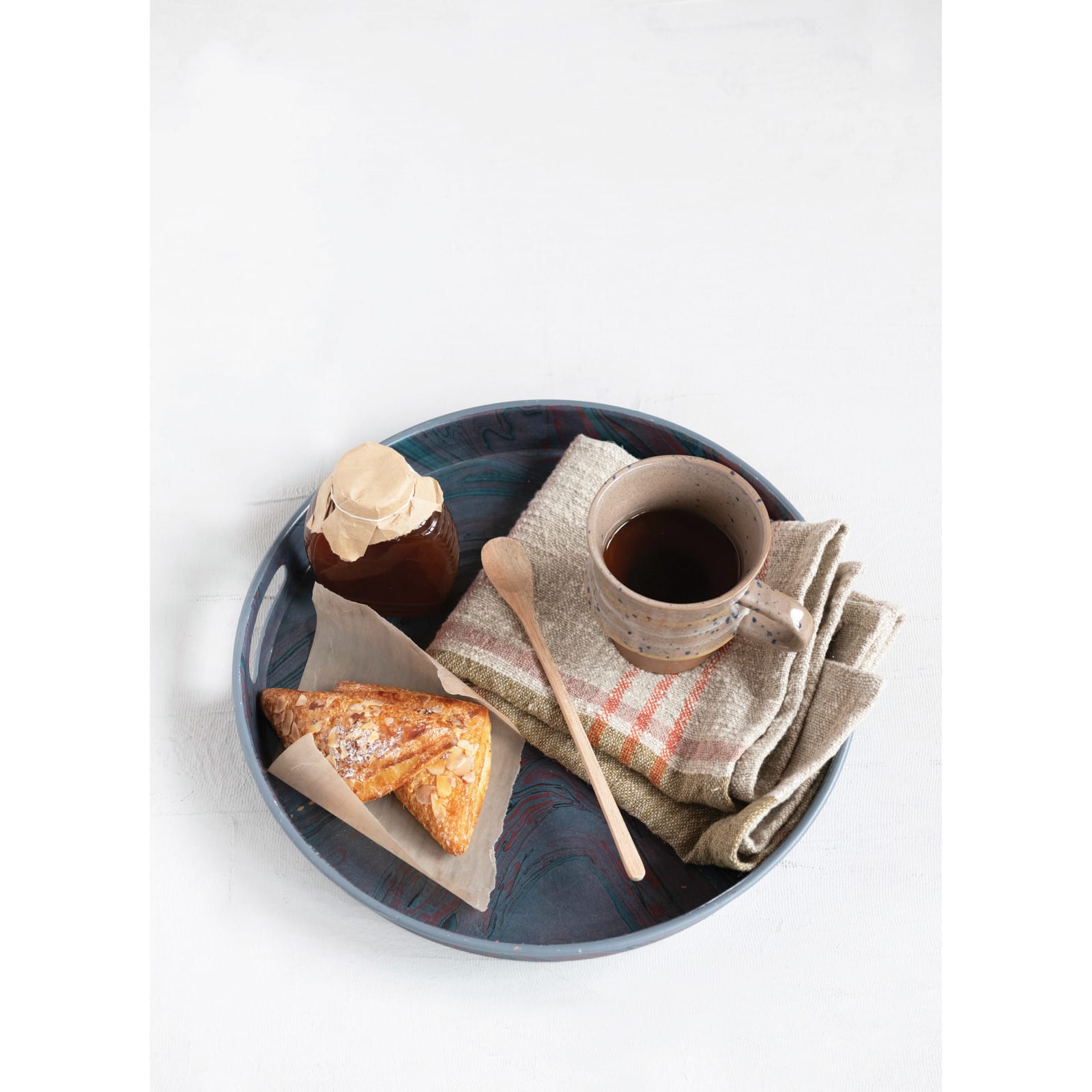 Hello Honey® 15" Marbled Pattern Metal Tray