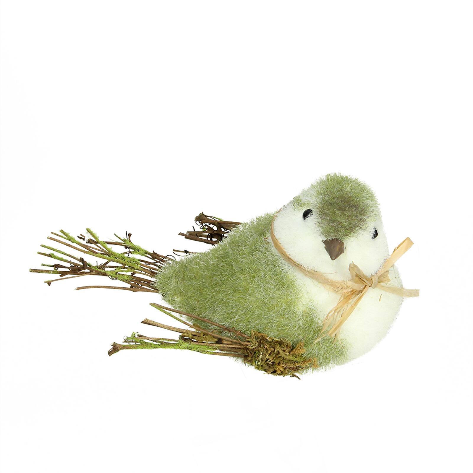 8.25" Green, White & Brown Decorative Spring Bird Tabletop Figure