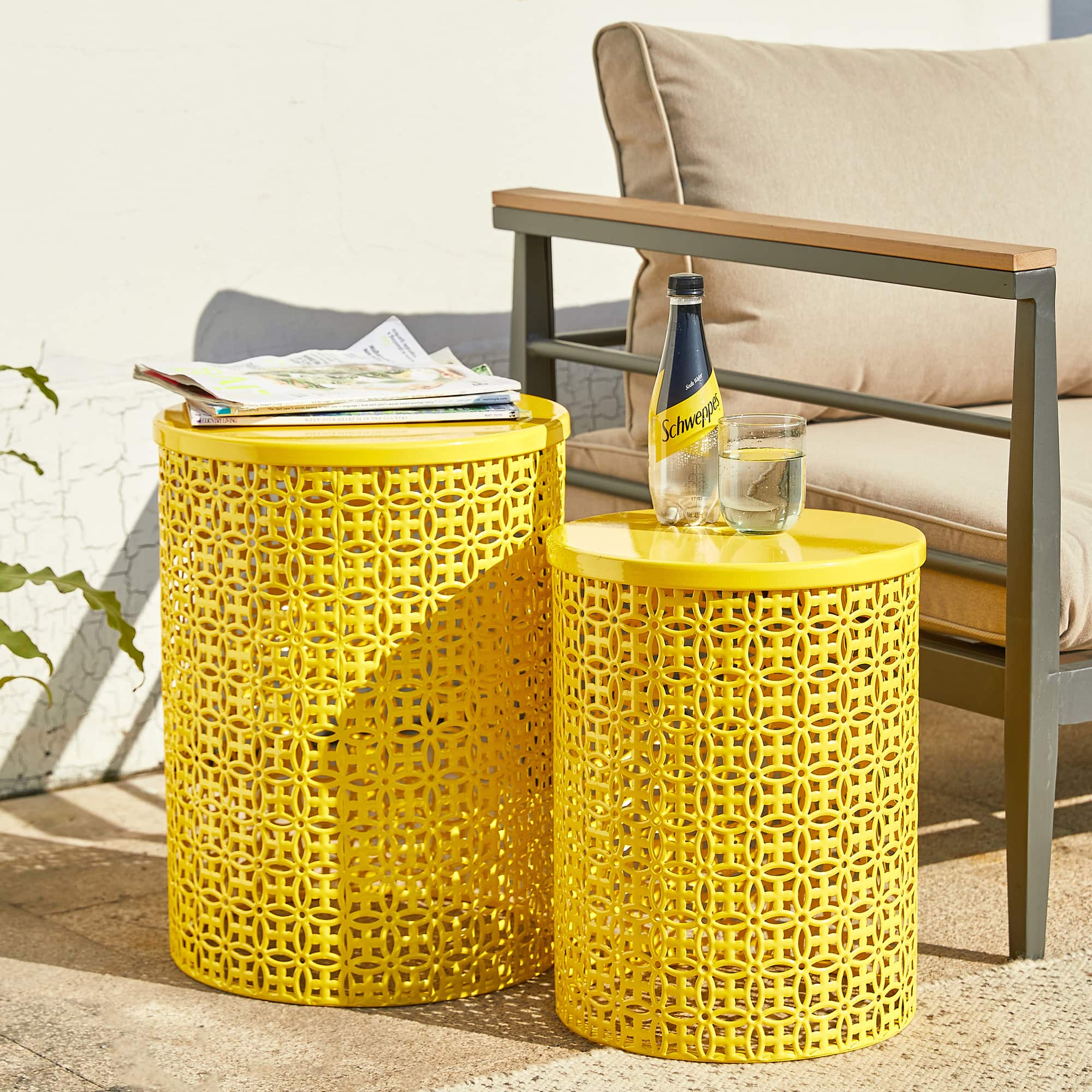 Glitzhome® Multi-Functional Metal Accent Table Set