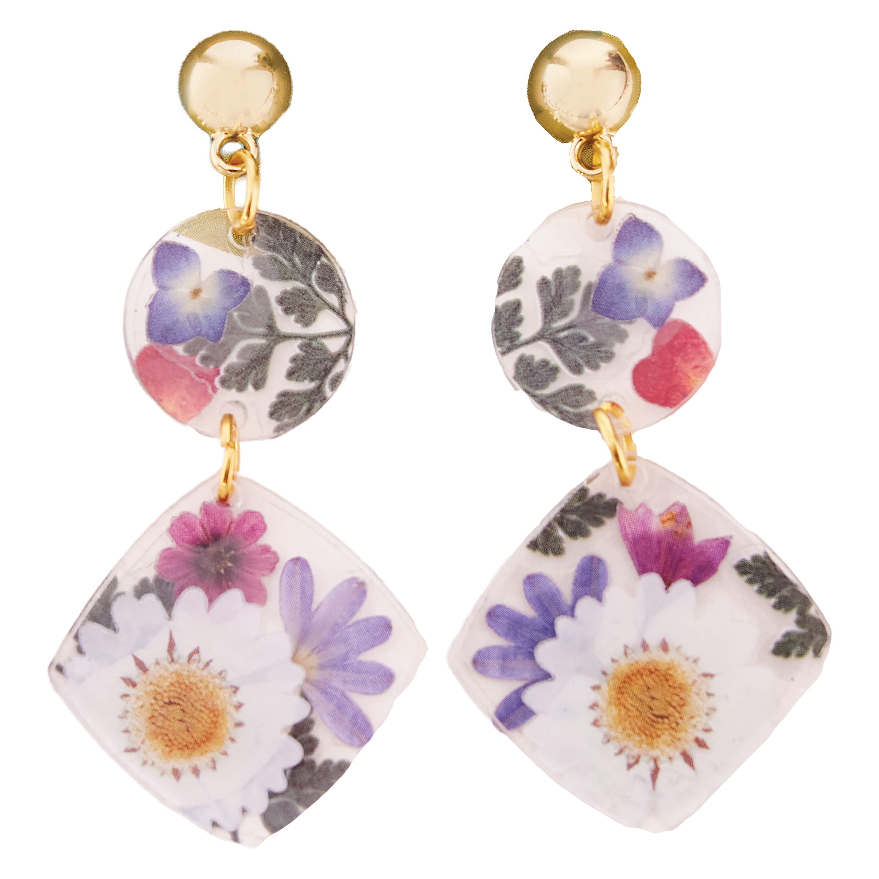 Faber-Castell® Pressed Floral Acyrlic Earings