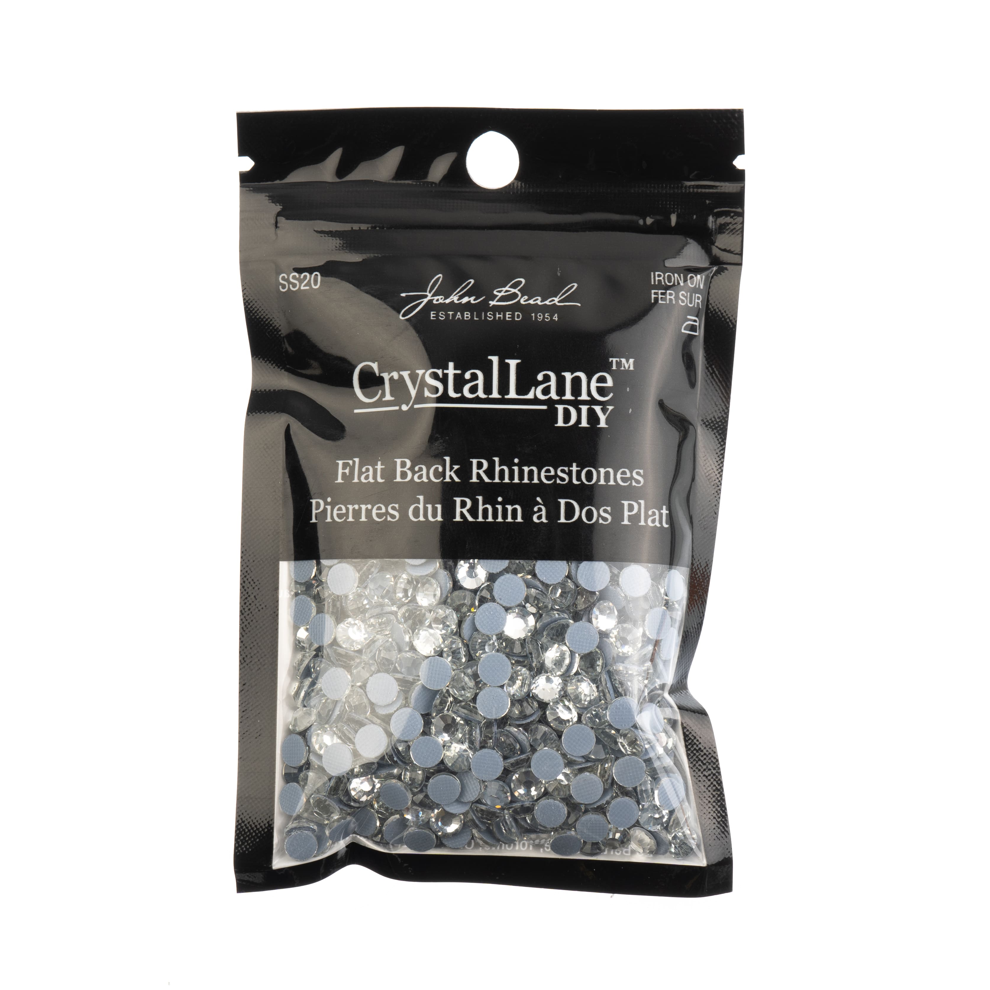 Crystal Lane DIY SS20 Round Glass Hotfix Flatback Rhinestones, 1,440ct