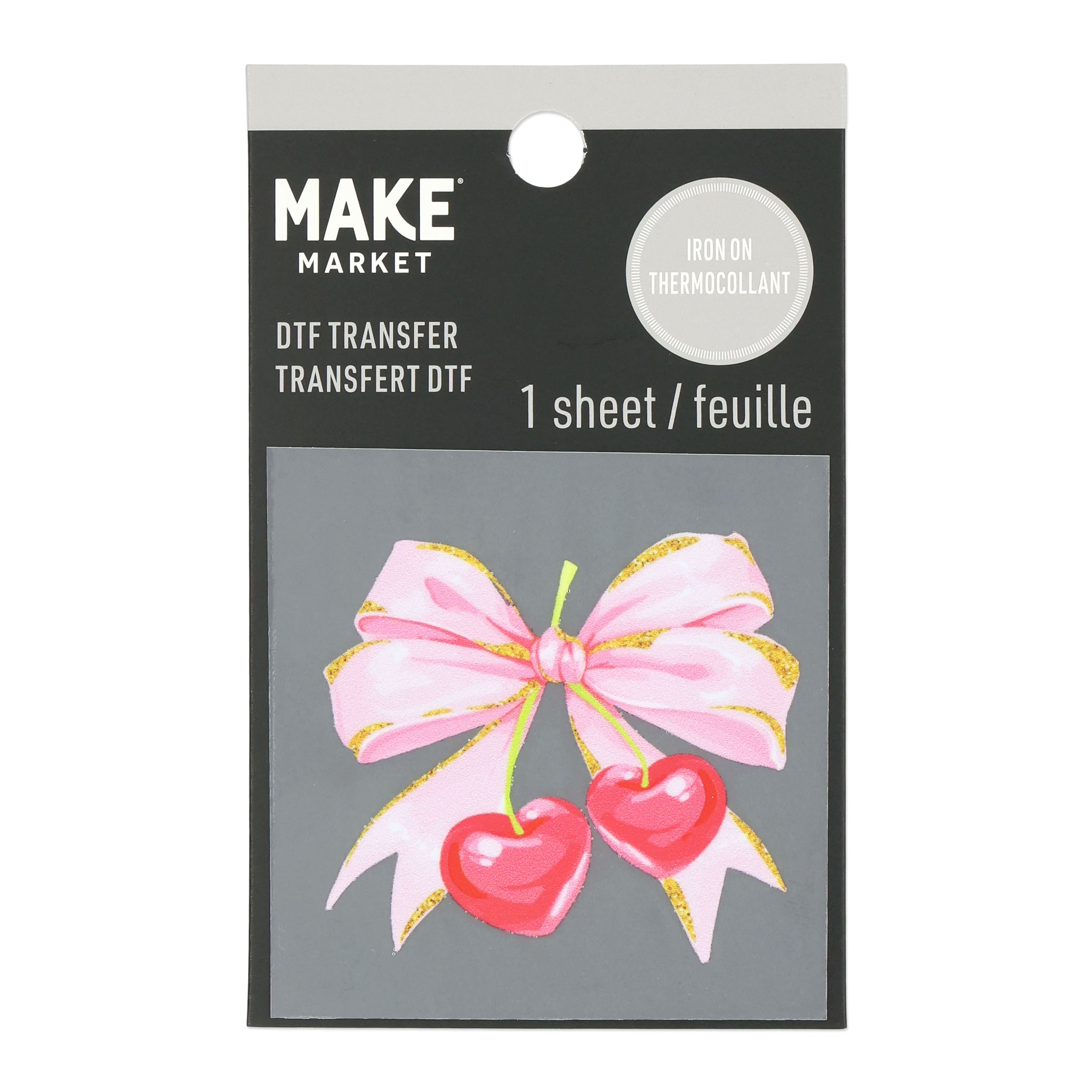 Cherry with Bow Direct to Film Transfer by Make Market®