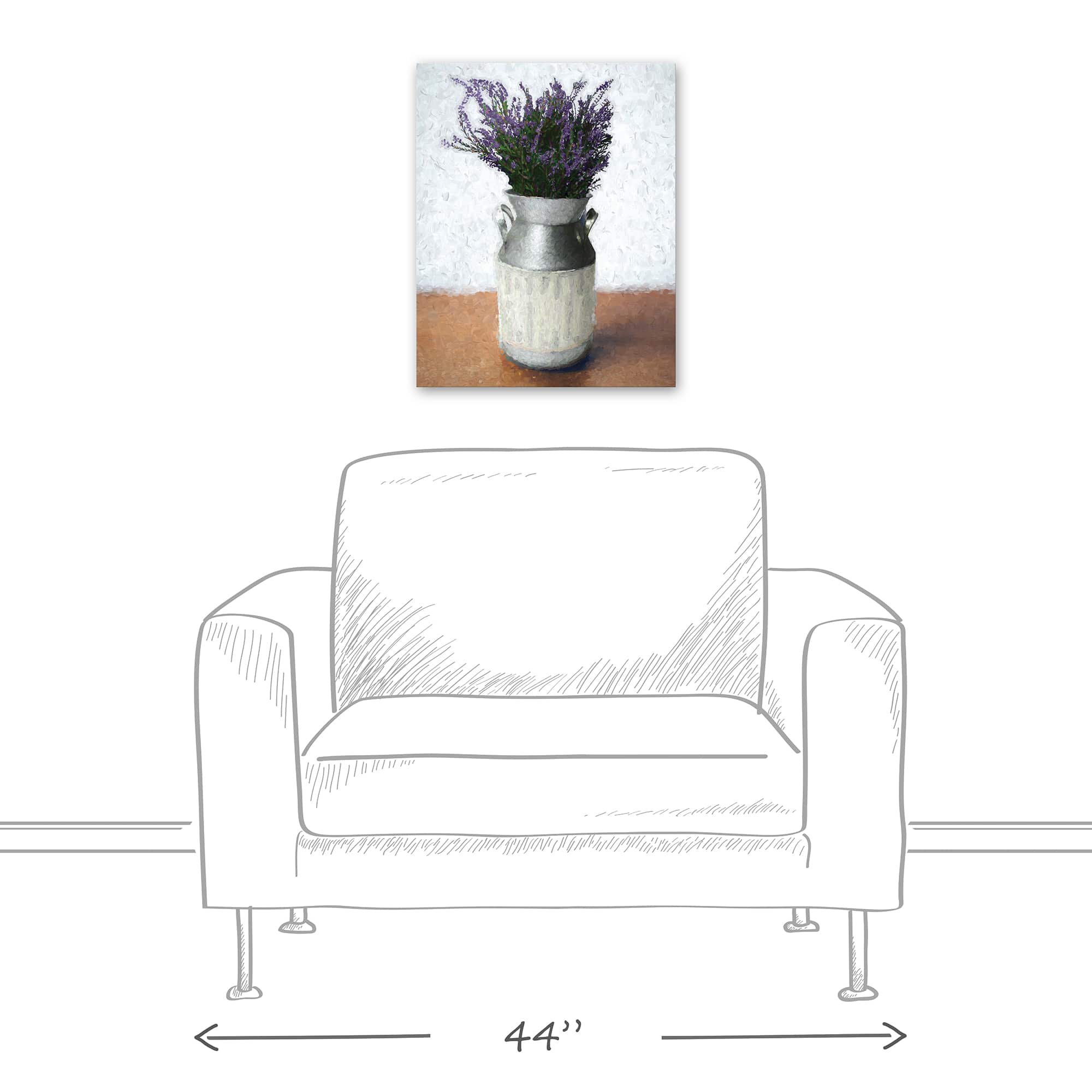 Lavendar Bundle In Vase  16" x 20" Canvas Wall Art