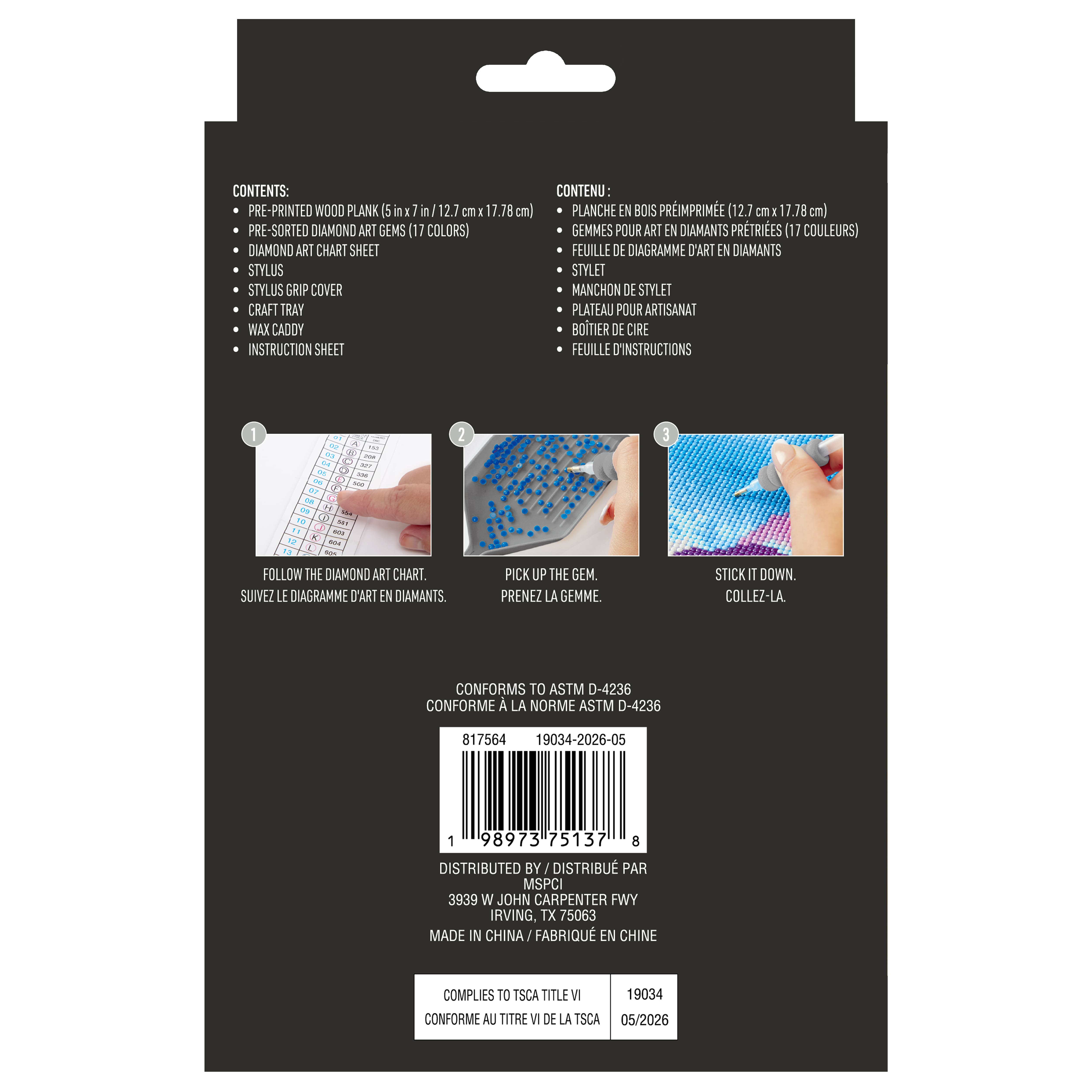 5" x 7" Cocktail Sloth Wood Plank Diamond Art Kit by Make Market®