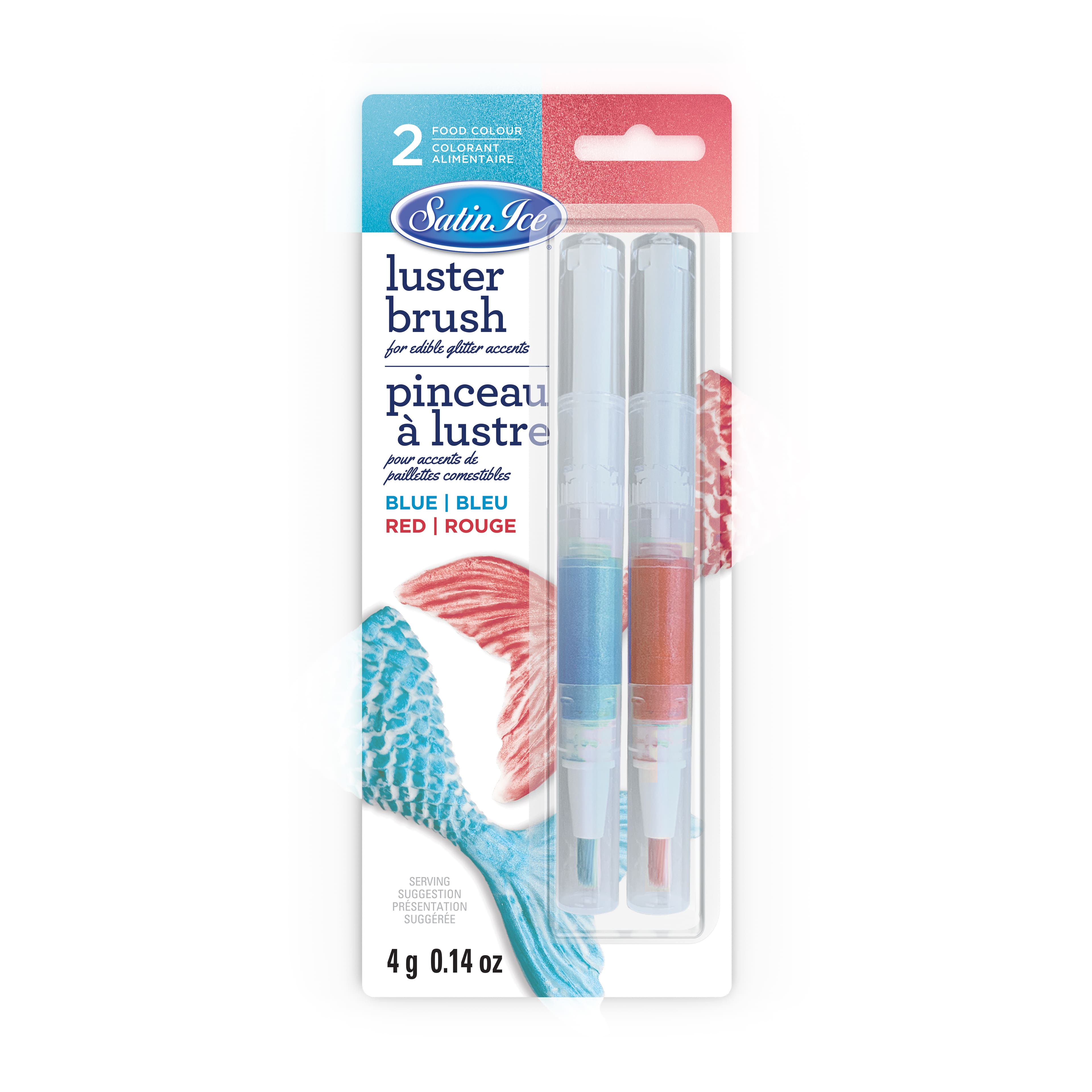 Satin Ice® Blue & Red Luster Brush Set
