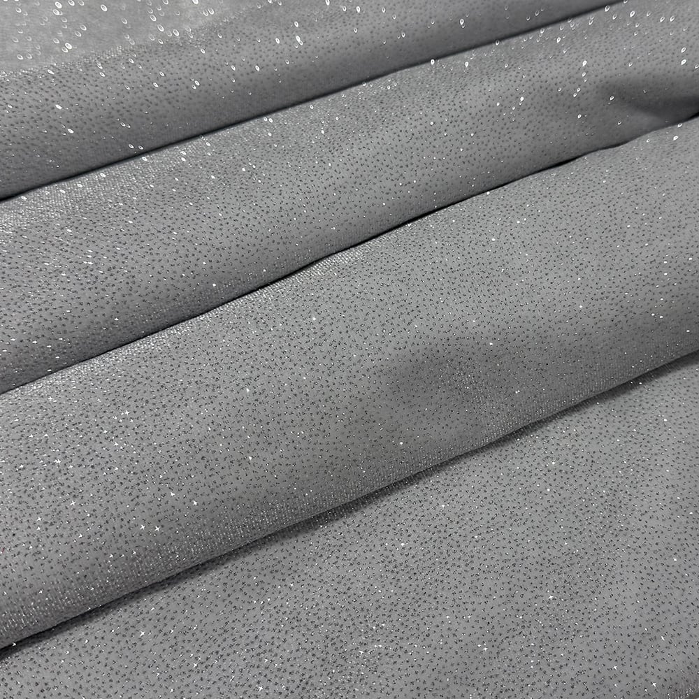 Feldman White Sparkle Stretch Velvet Fabric