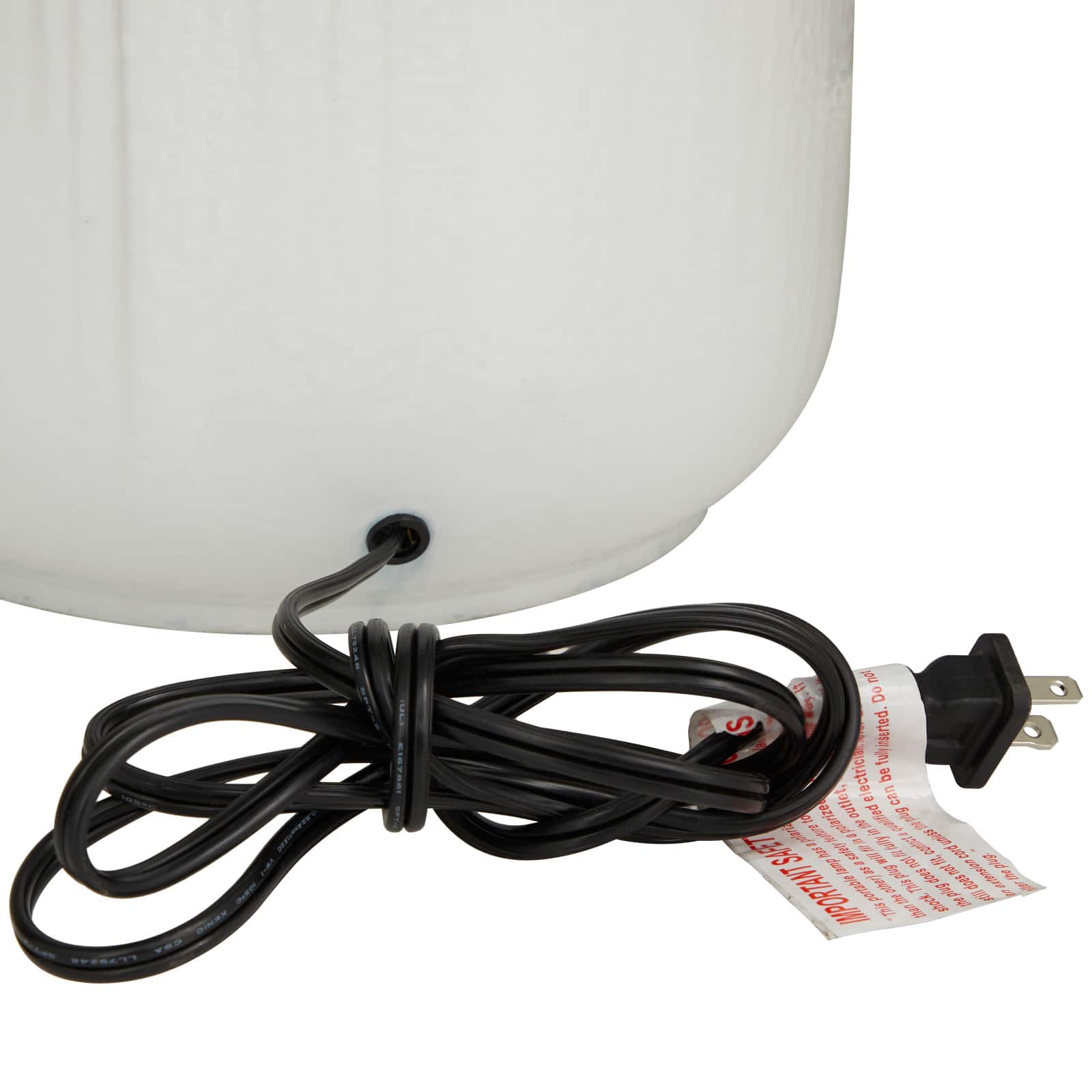 White Glass Gourd Style Base Table Lamp with Drum Shade 17" x 17" x 29"