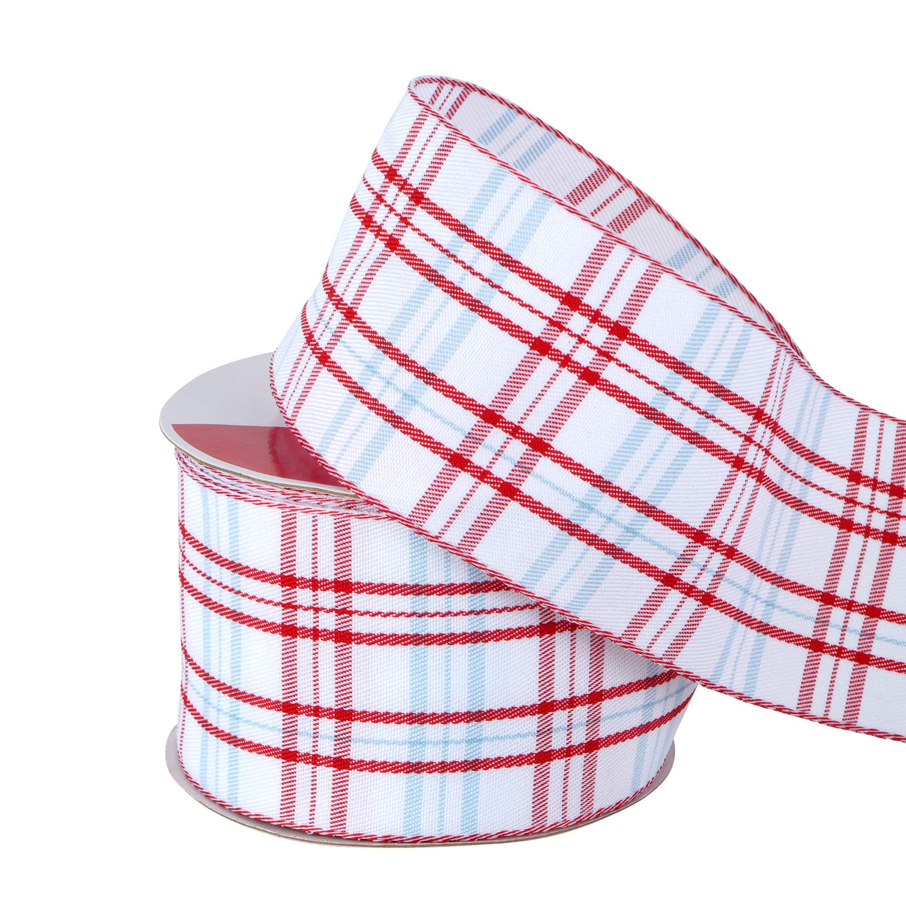 2.5" x 5yd. Red, White & Blue Plaid Wired Ribbon by Celebrate It®