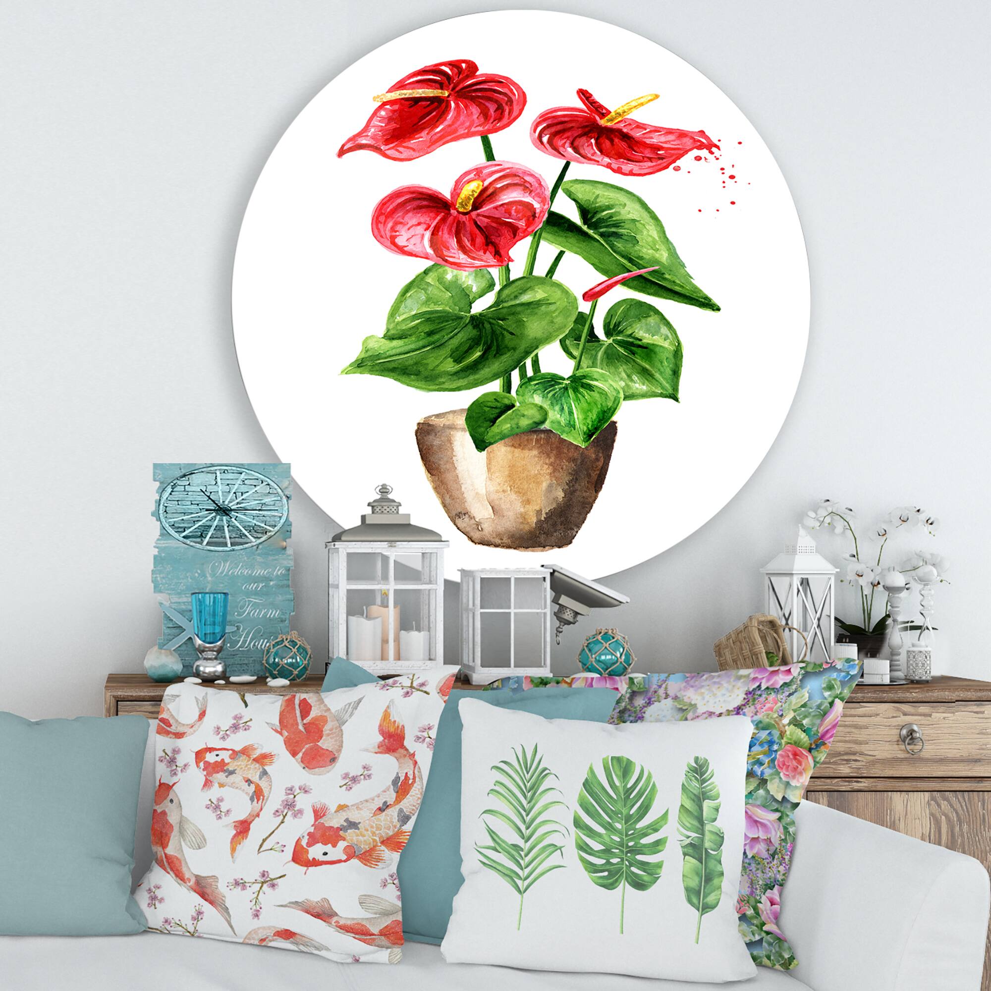 Designart - Anthurium Tailflower Or Flamingo Flower In The Pot
