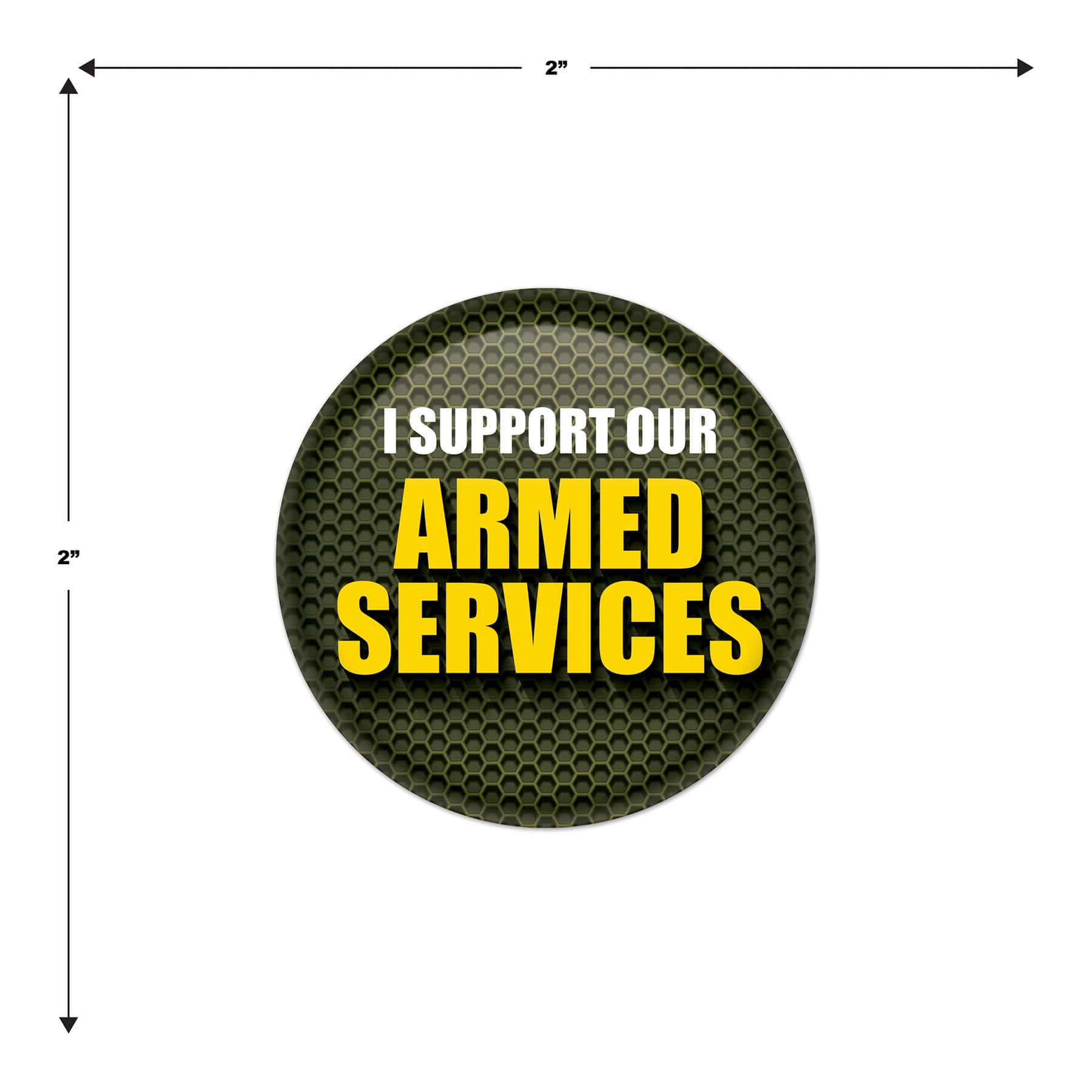 Beistle 2" I Support Our Armed Services Buttons