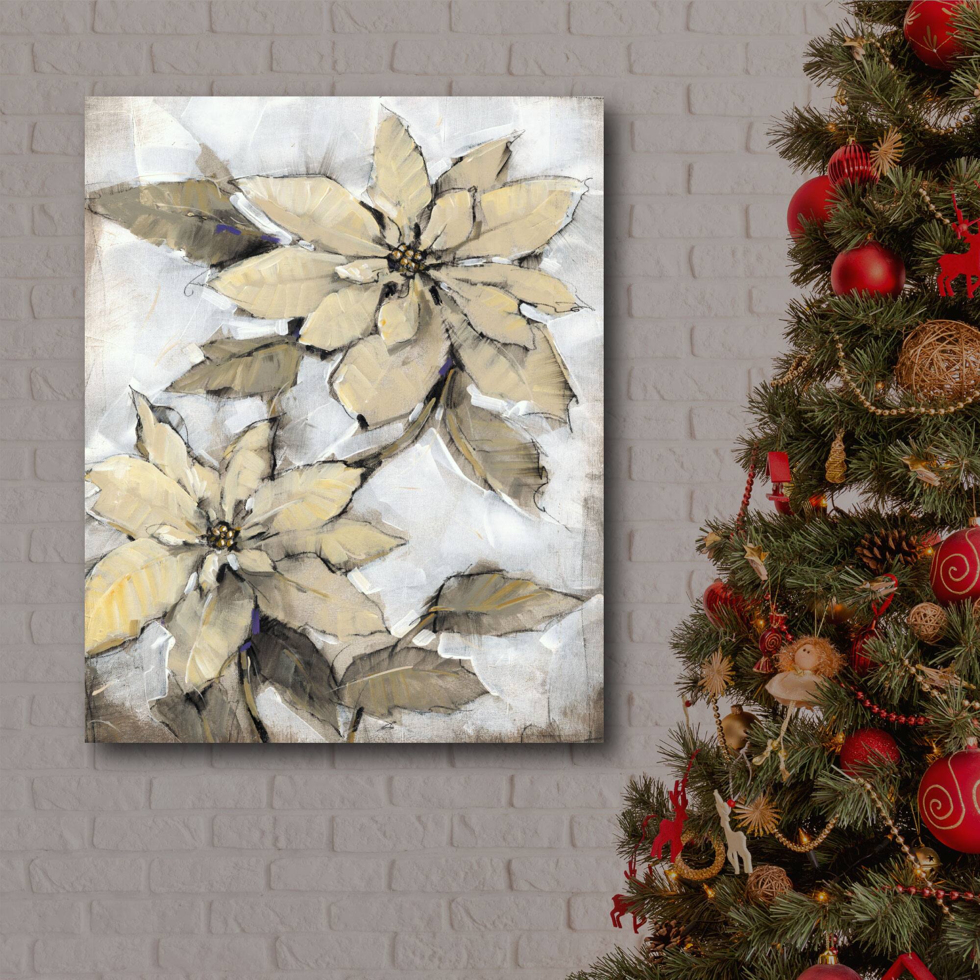 Courtside Market® Golden Poinsettia I Gallery-Wrapped Canvas Wall Art