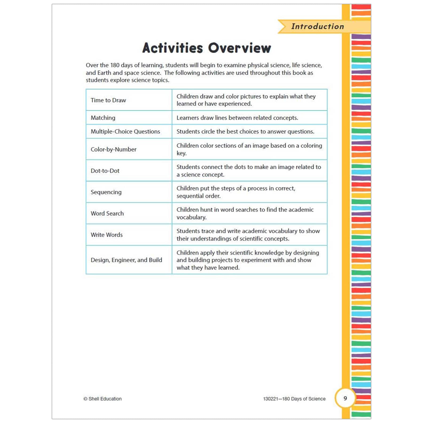 Shell Education 180 Days of Science Prekindergarten Workbook