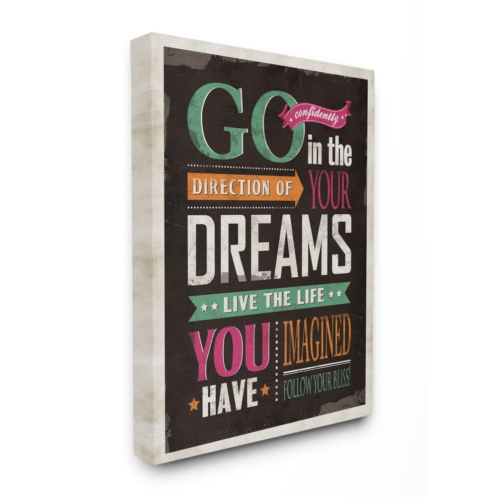Stupell Industries Go Confidently Vintage Wall Canvas