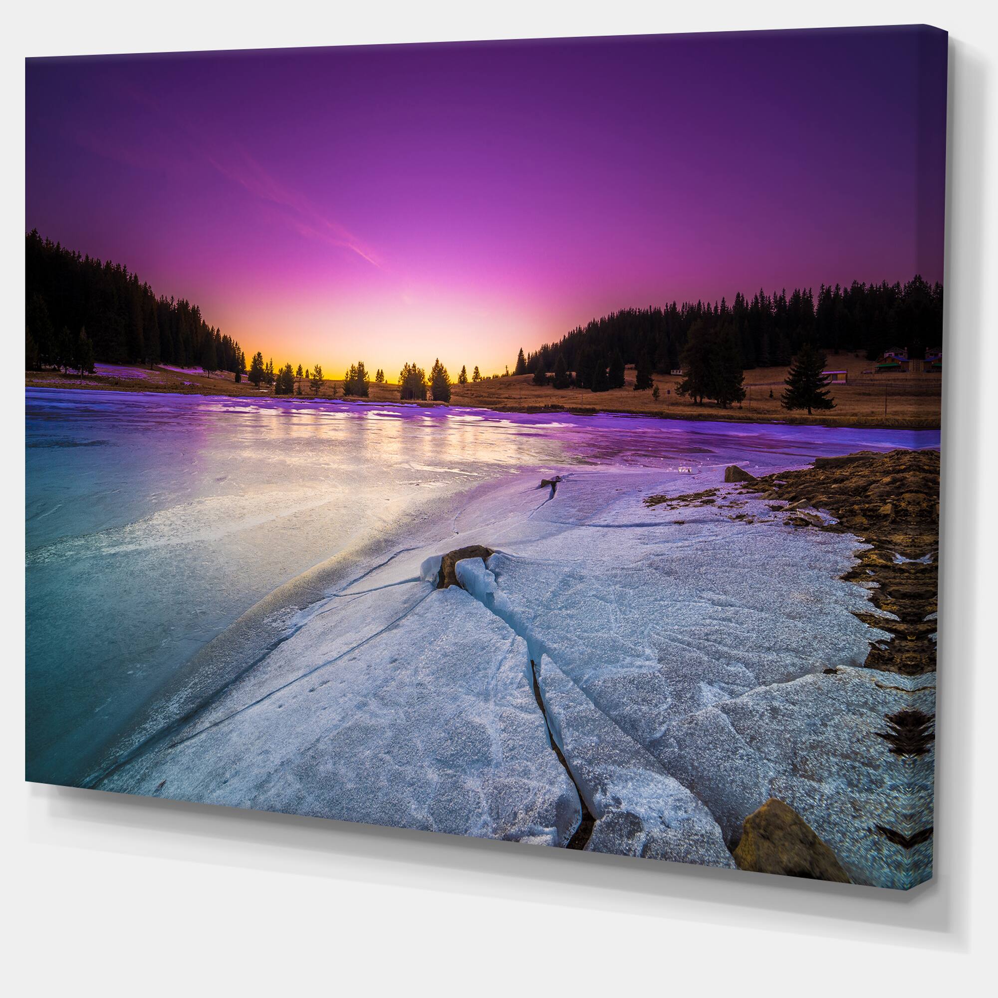 Designart - Sunrise over Frozen Lake